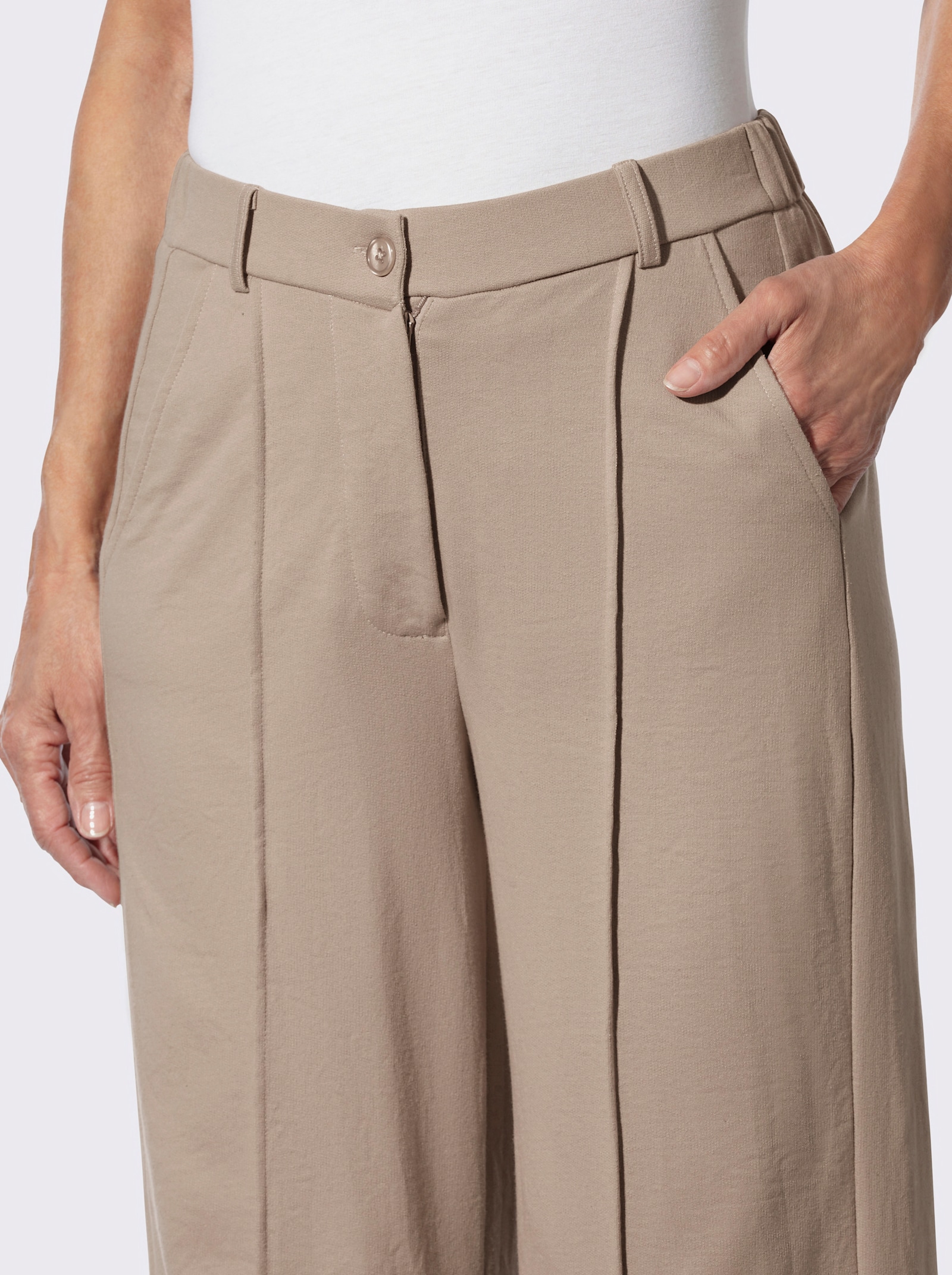 Sweathose in weiter Form - sesam