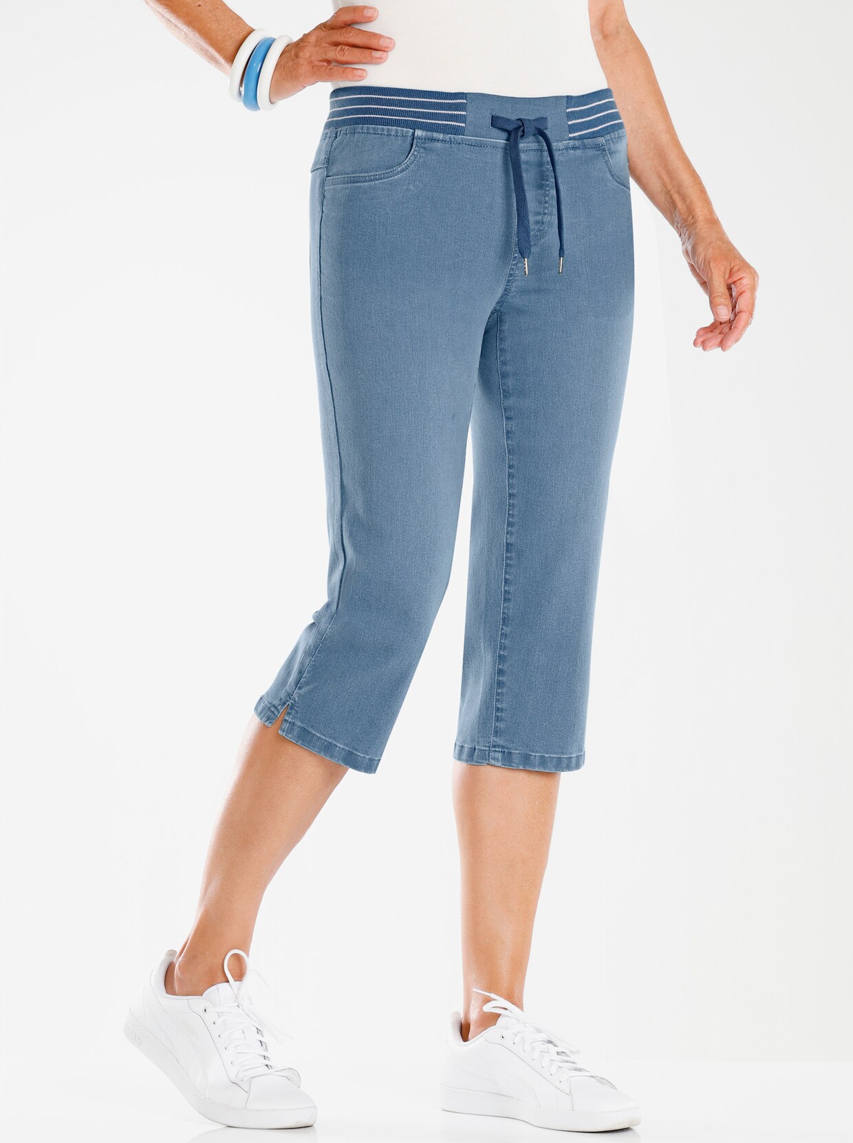 Capri-jeans - blue-bleached