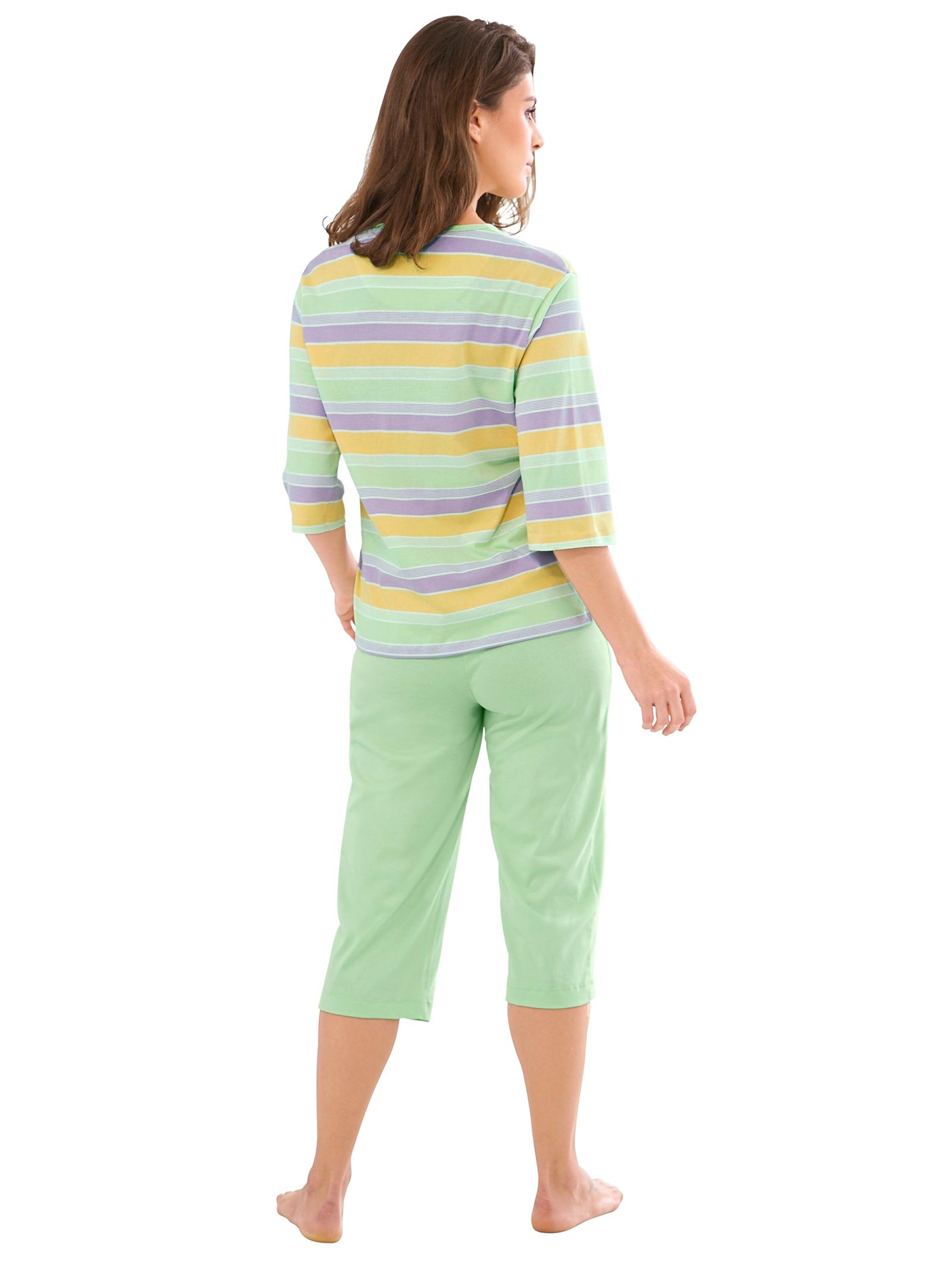 Normann Schlafanzug - pistazie-gestreift