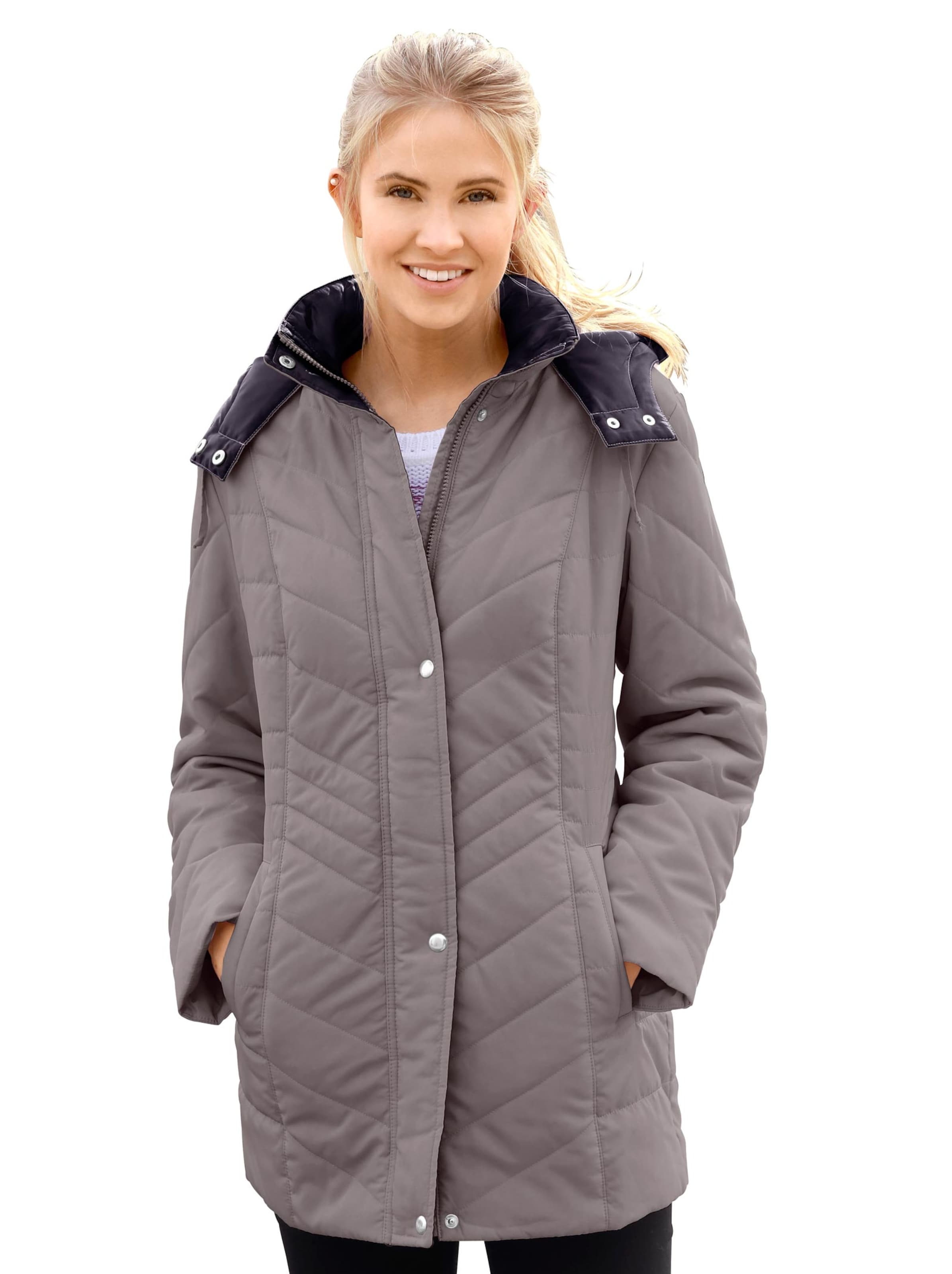 Steppjacke - taupe-schwarz