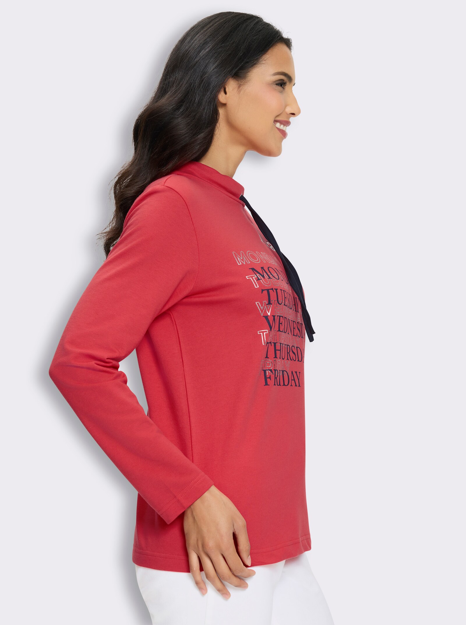 Sweatshirt mit halsfernem Stehkragen - hummer-marine-bedruckt