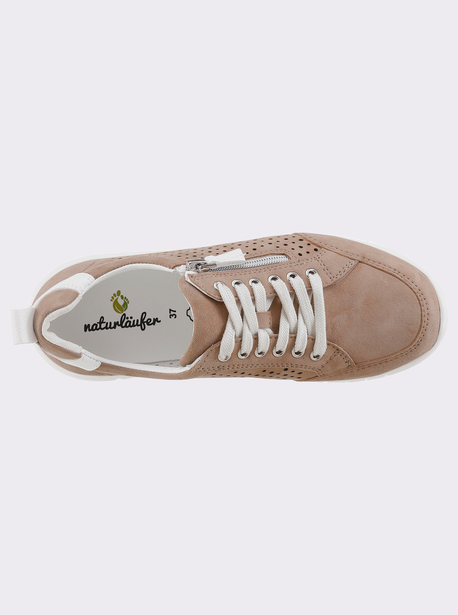 Naturläufer Sneaker mit Zipper - elfenbein