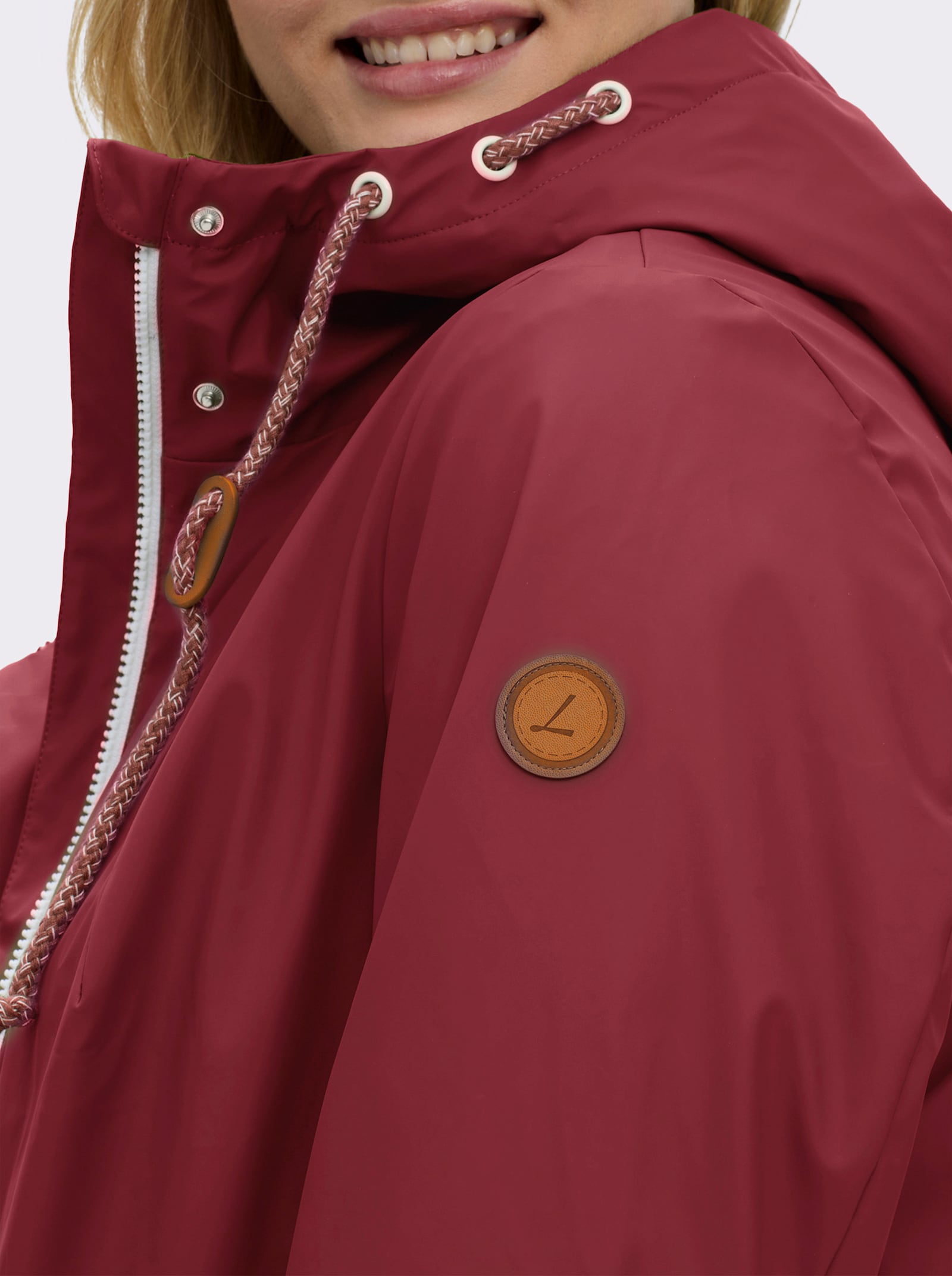 Jacke mit Teddy-Futter - dunkelrot