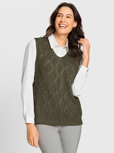 Pullunder mit V-Ausschnitt - khaki