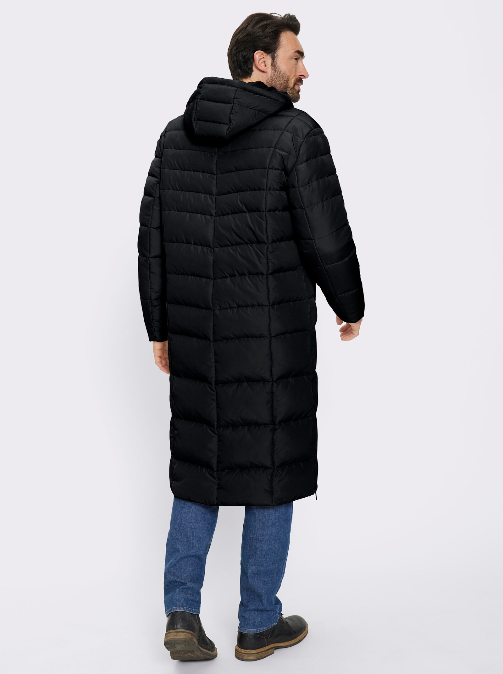 Marco Donati Longjacke mit 2-Wege-Reißverschluss - schwarz