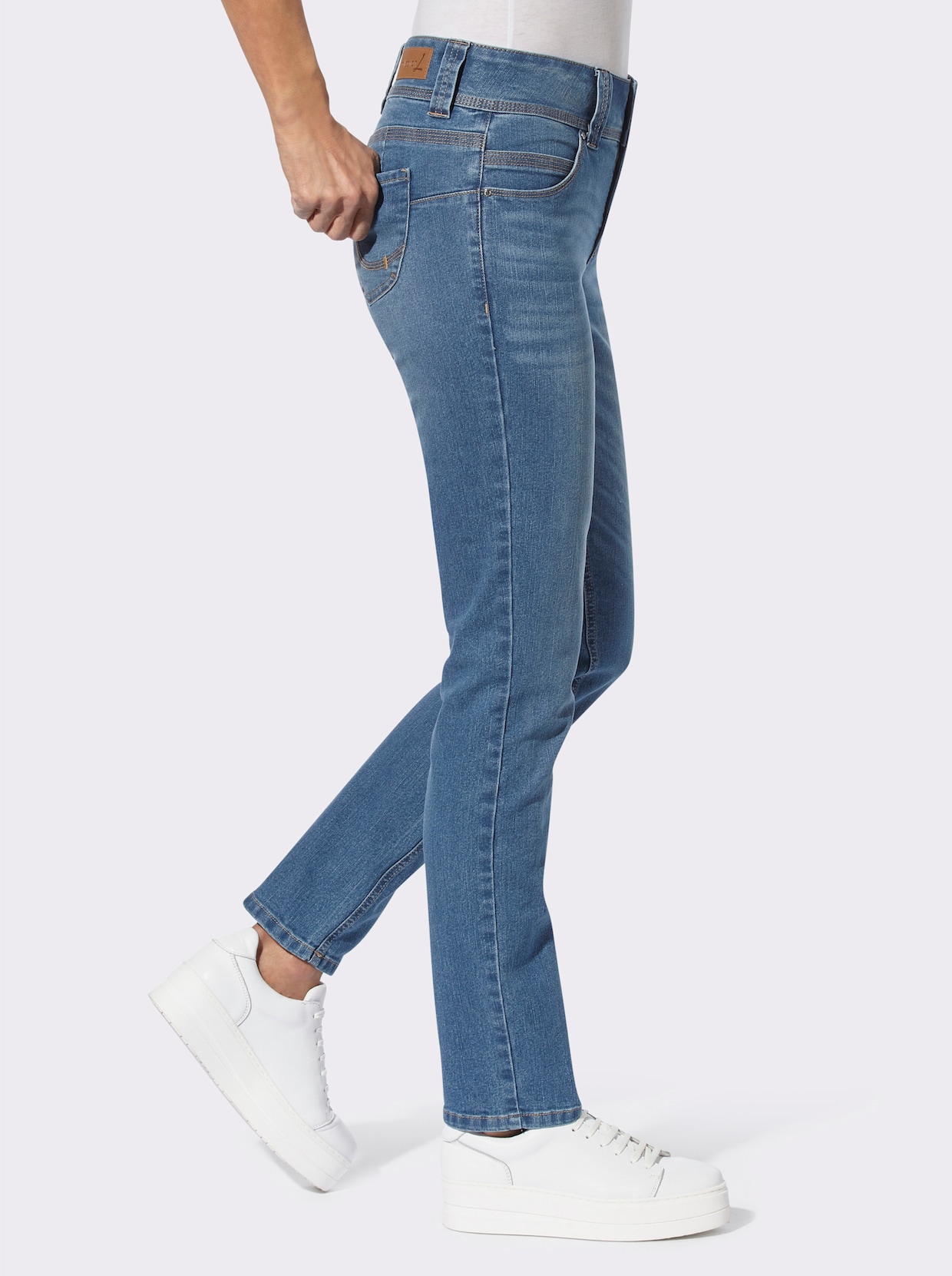 jeans - blue-bleached