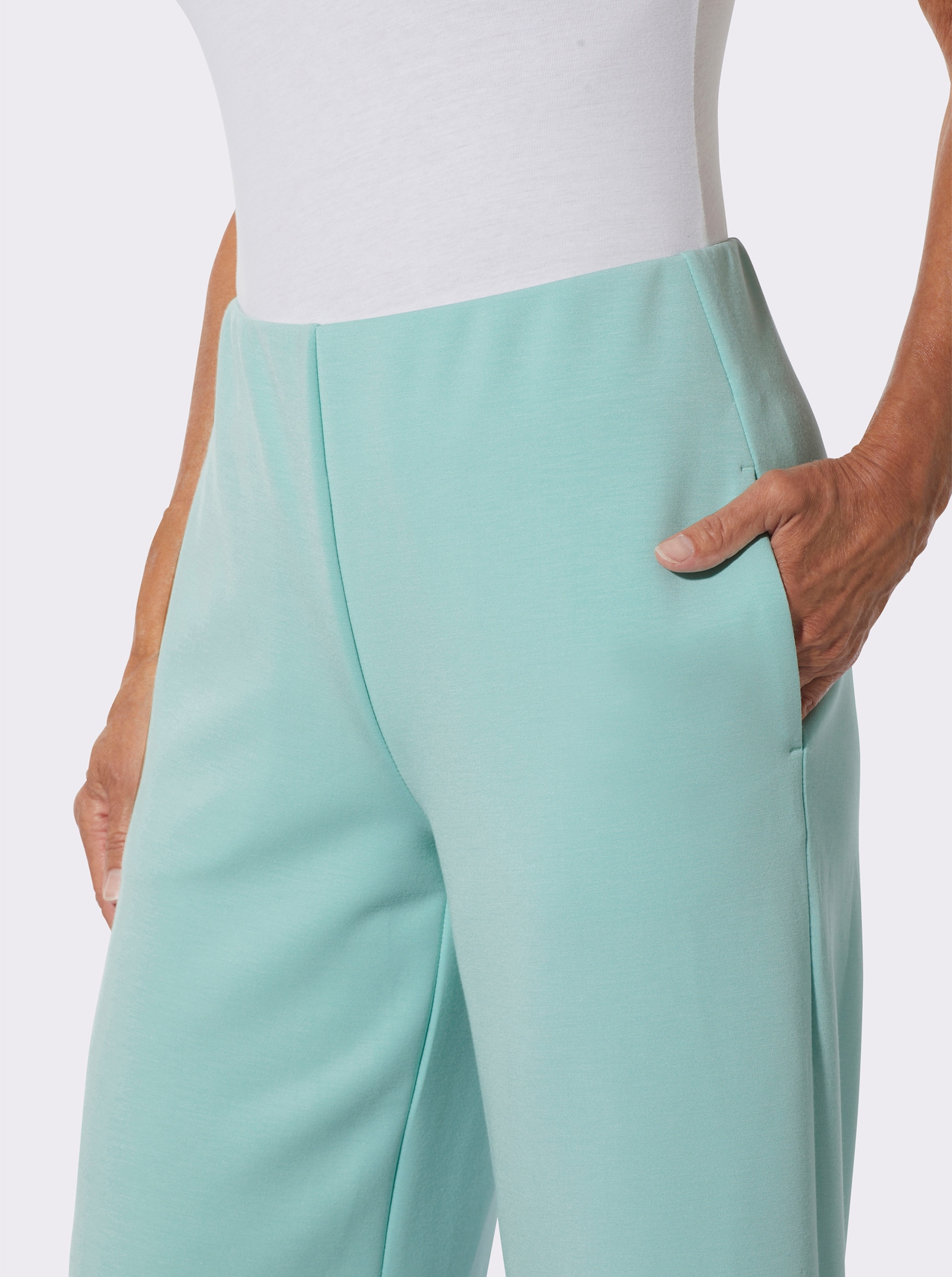 Jerseyhose mit weiten Beinen - mint