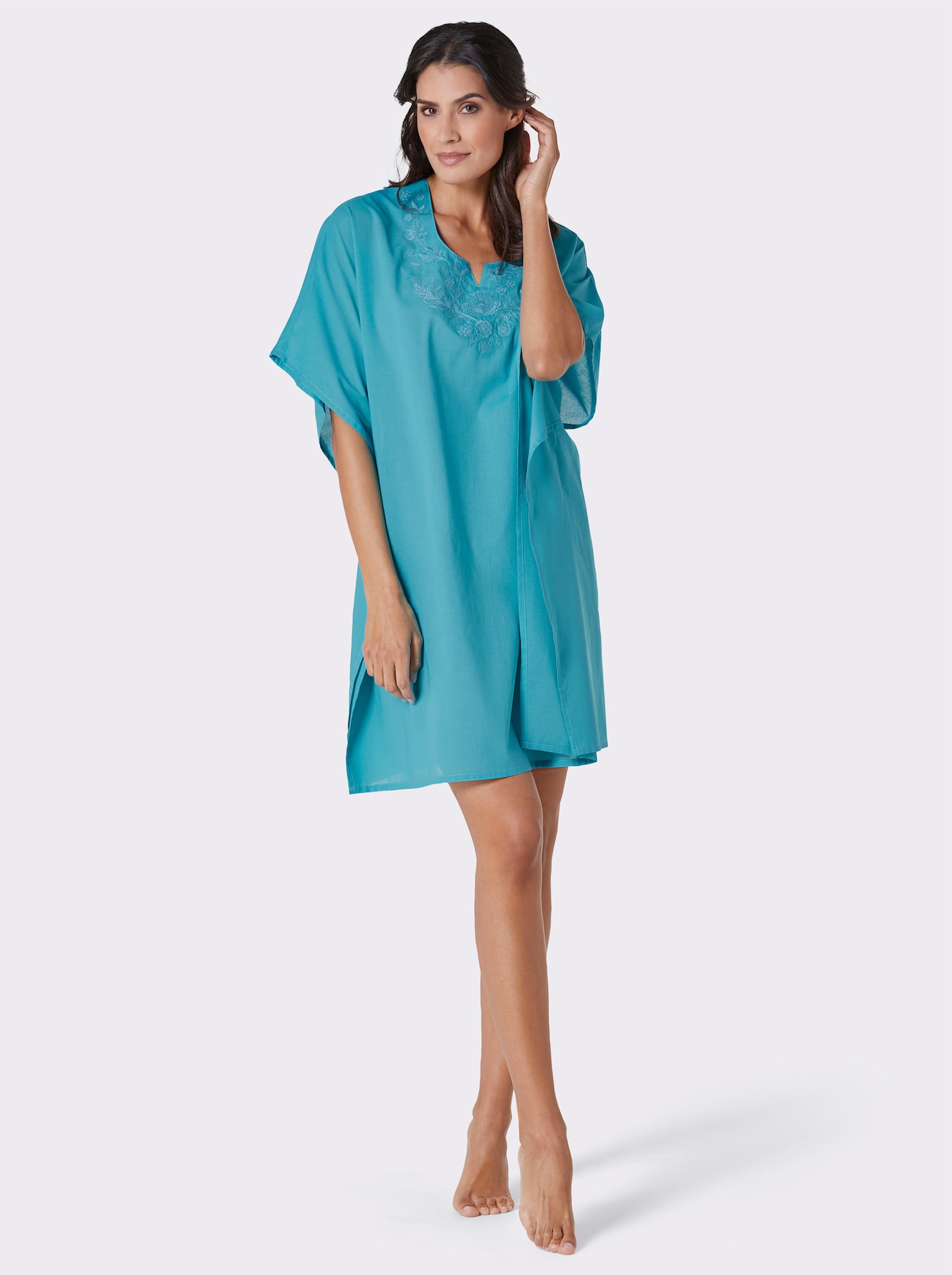 feel good Tunique de plage avec broderie - turquoise