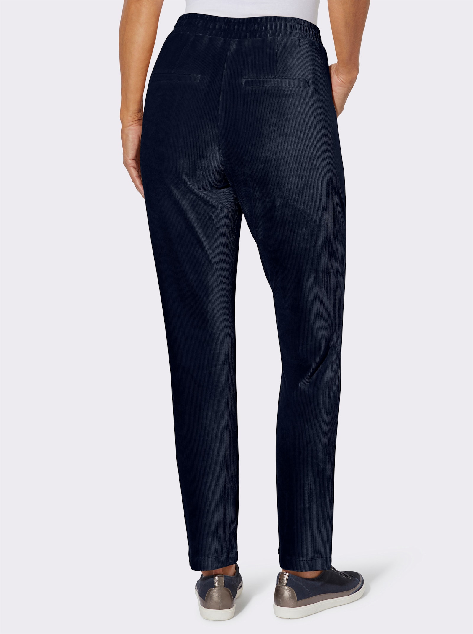 Comfortbroek van ribcord, onderhoudsarm - marine