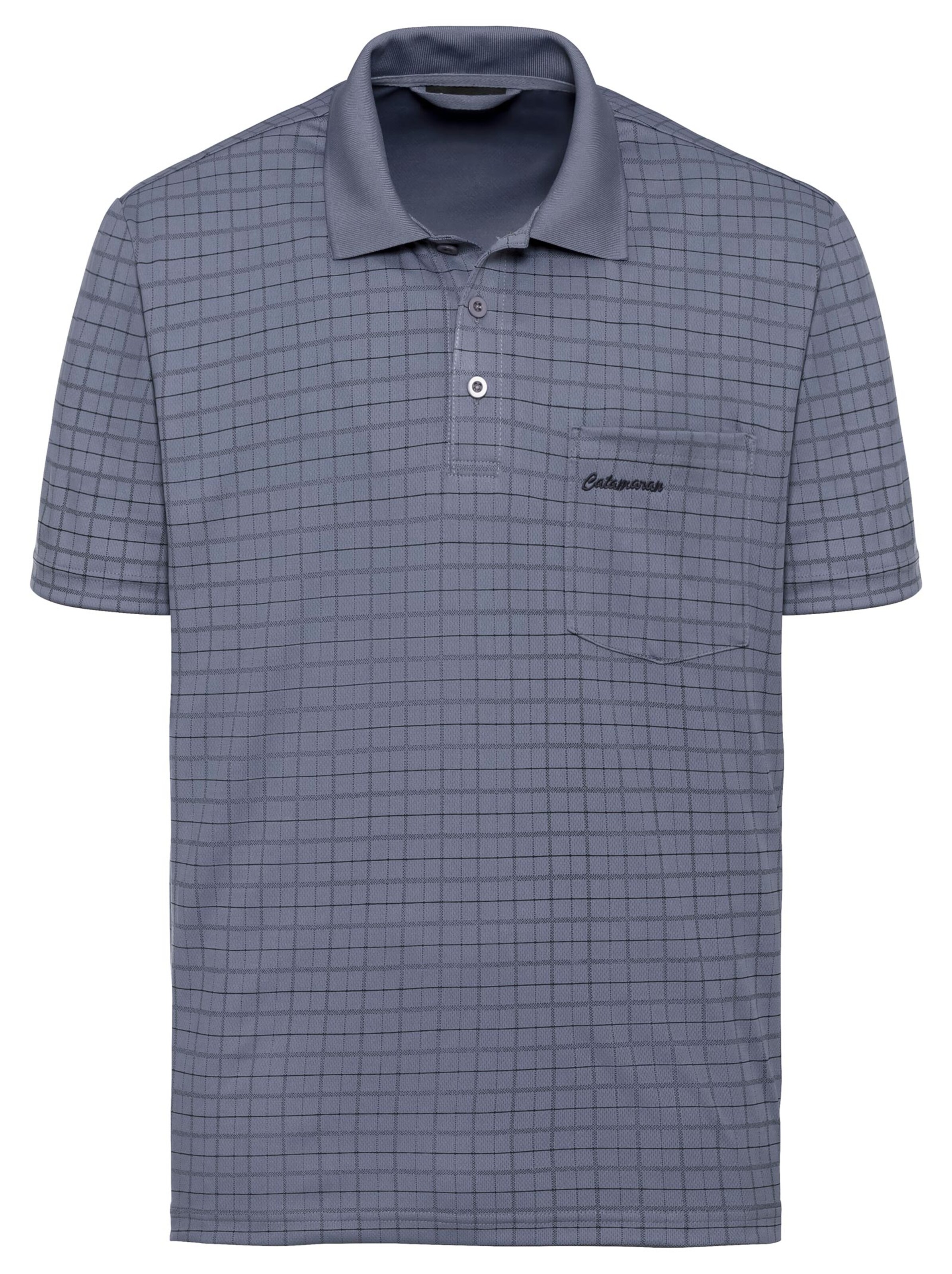 Catamaran Kurzarm-Poloshirt - blau-kariert