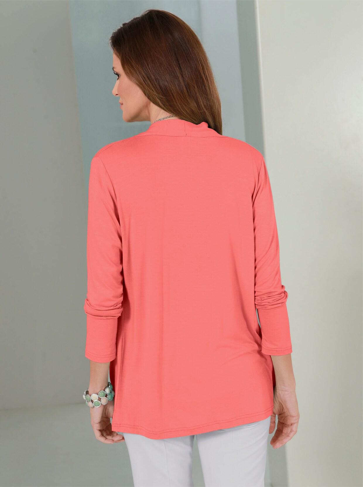 Shirtjacke - korallenrot