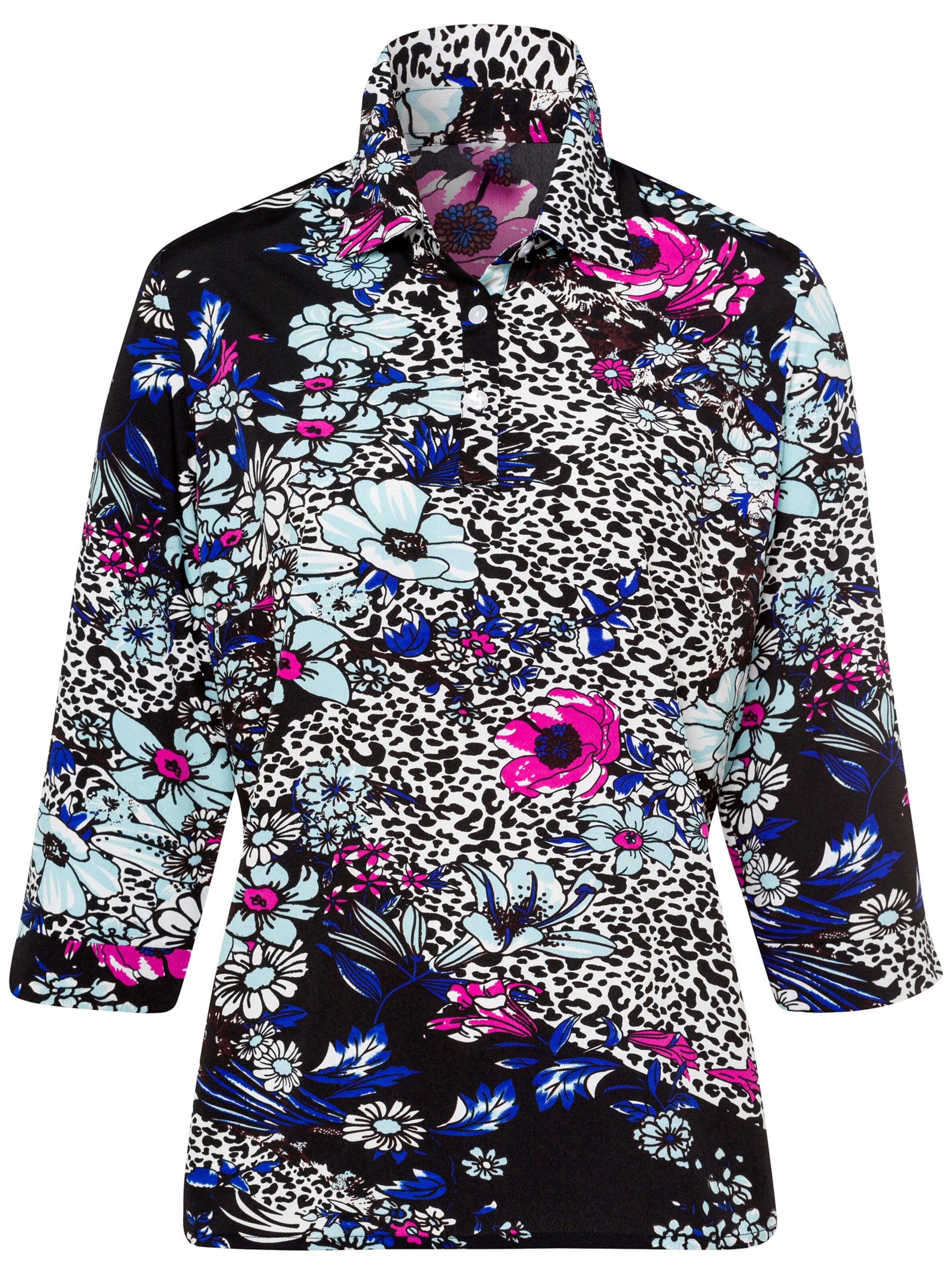 Bluse - aqua-bedruckt