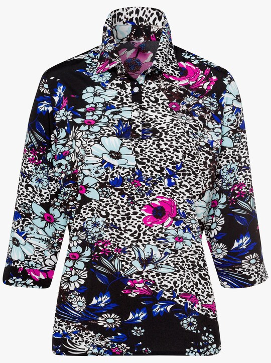 Bluse - aqua-bedruckt