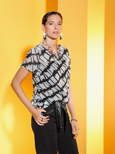 Blouse - wit/zwart geprint