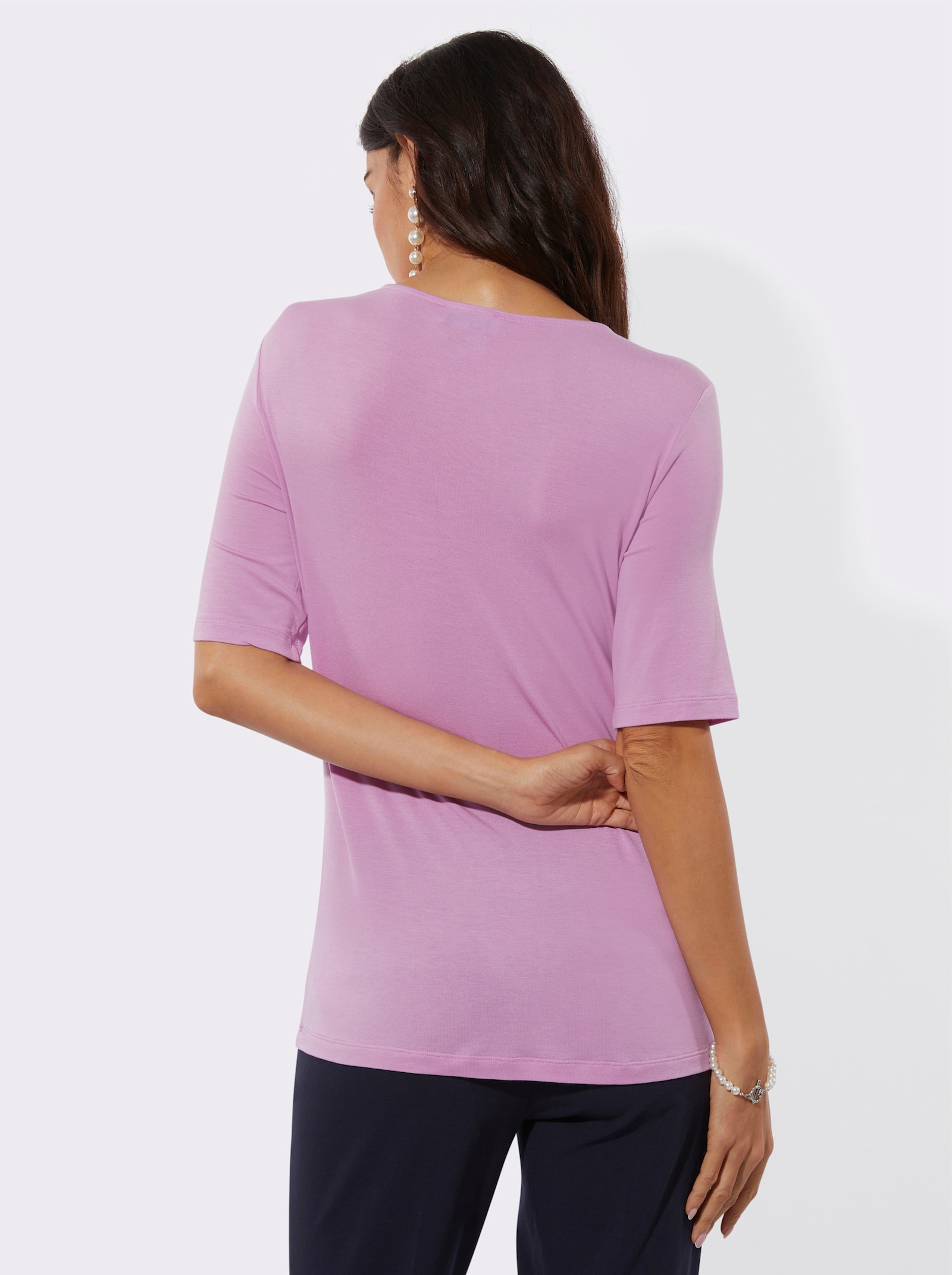 Kurzarmshirt mit Modal - orchidee