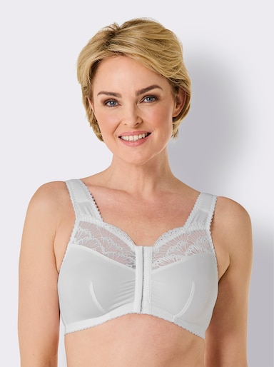 wäschepur Vorderverschluss-BH ohne Bügel - weiß