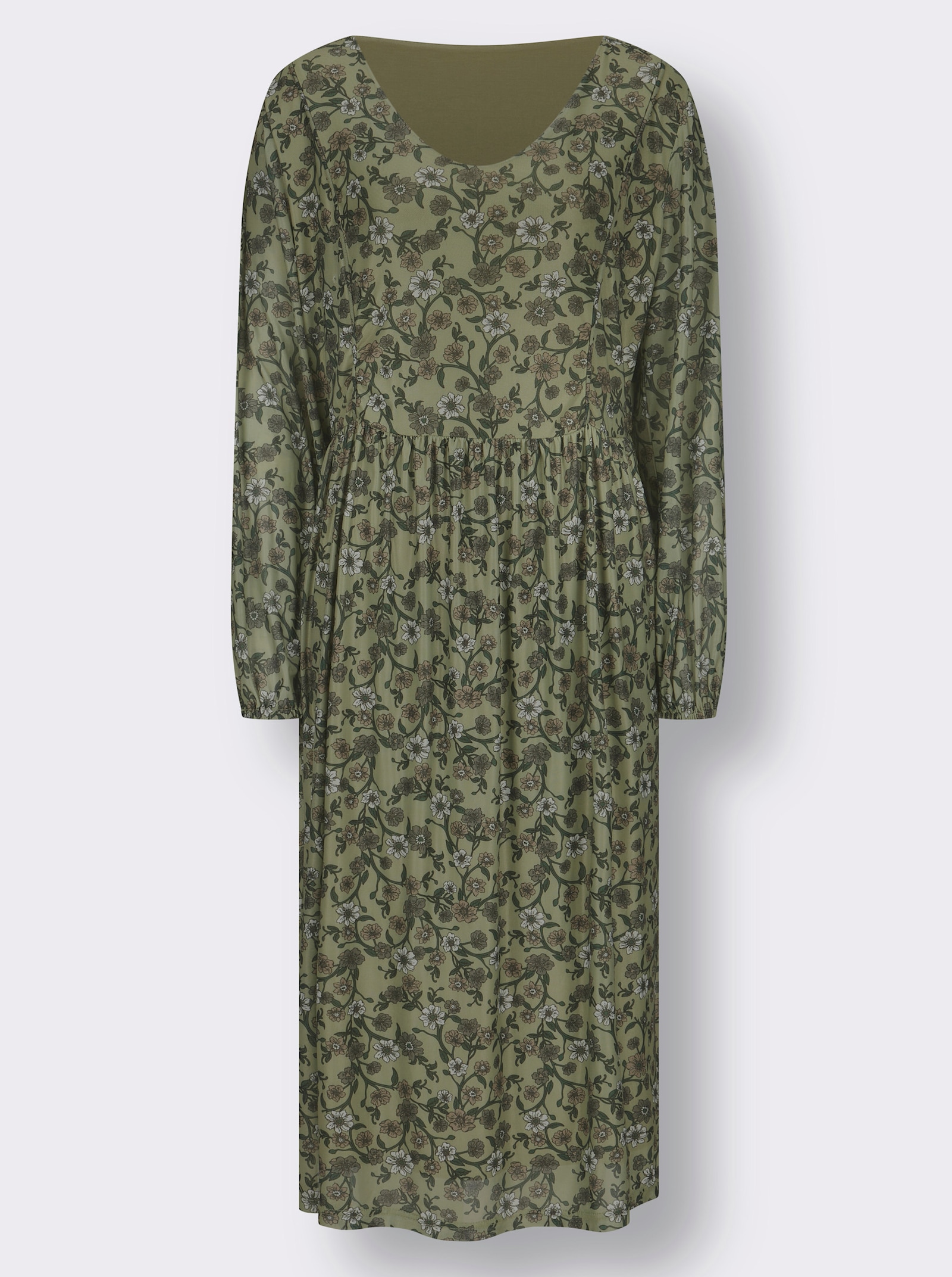 Blumenkleid in floral bedruckter Mesh-Qualität - schilf-bedruckt