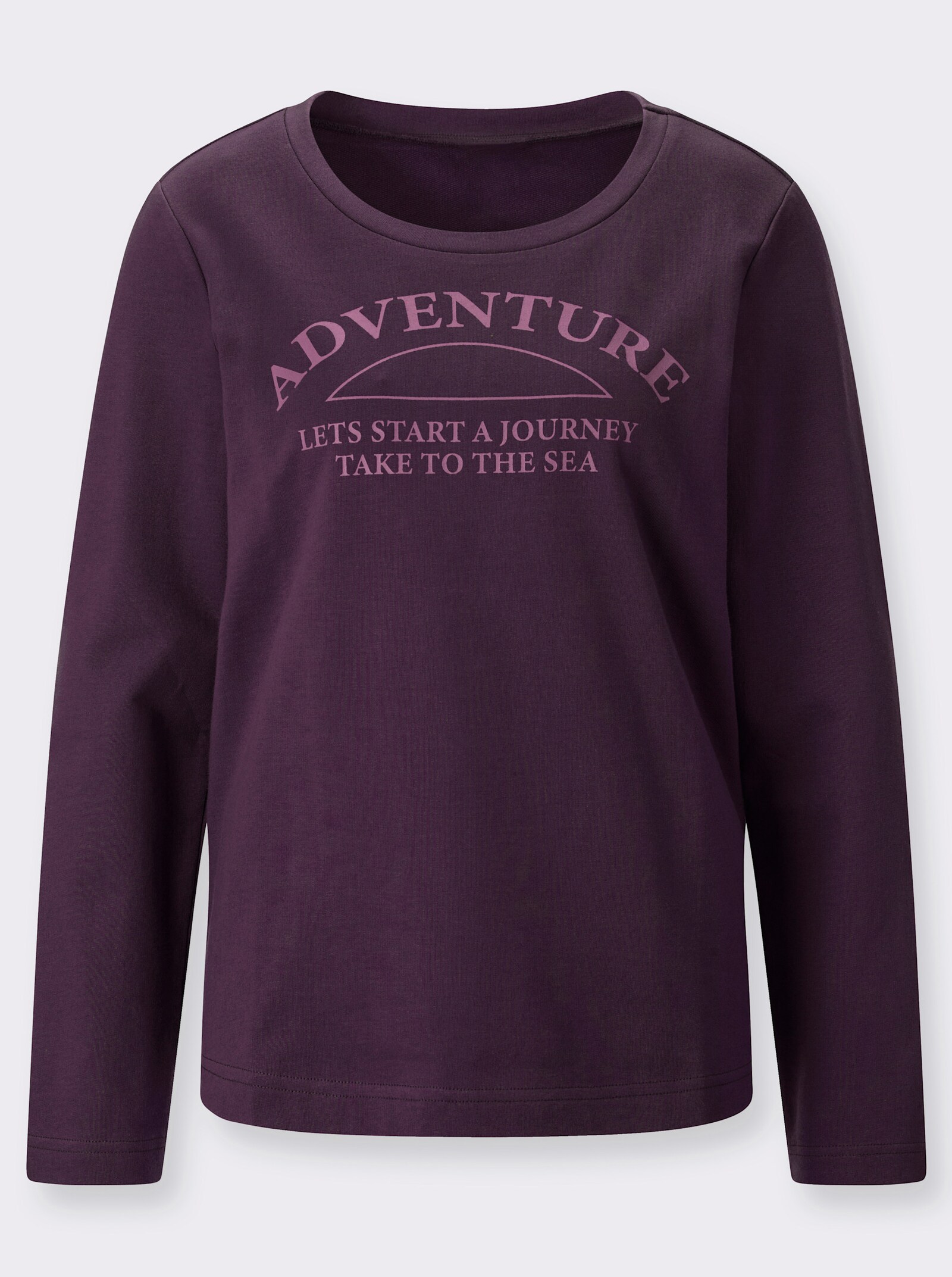 Sweatshirt mit platziertem Schriftzug - aubergine-violett