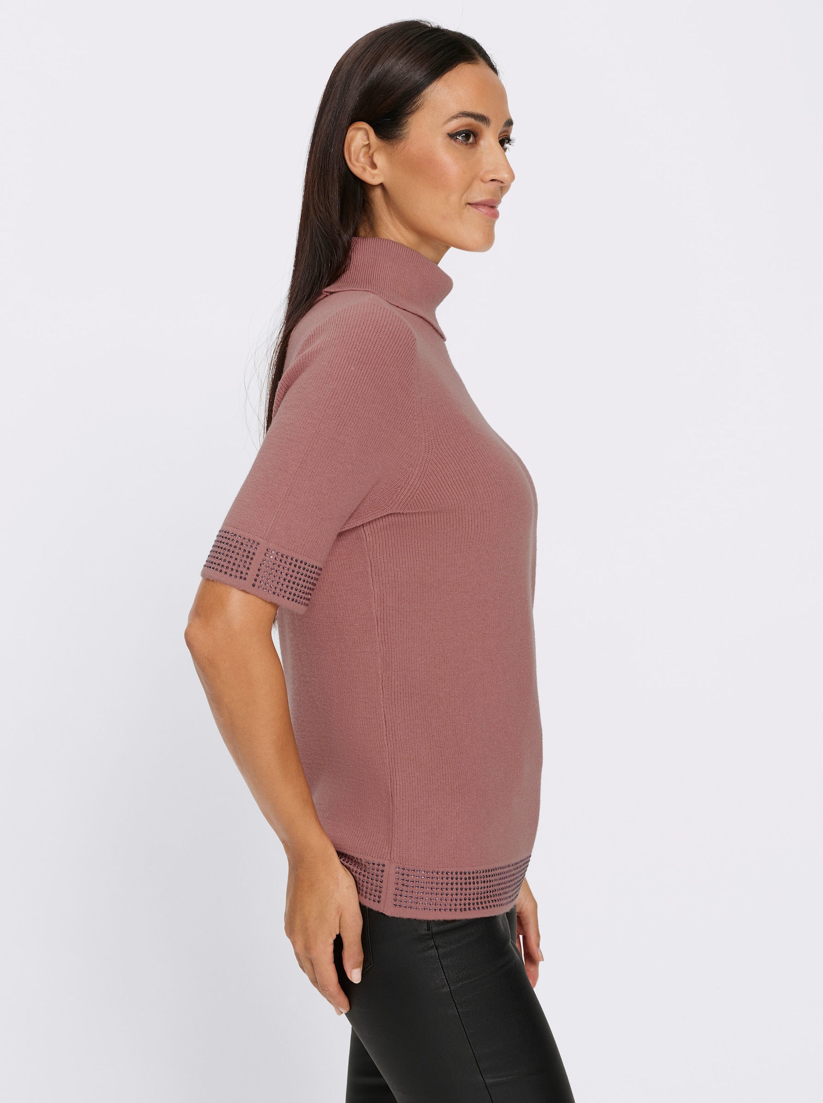 heine Rollkragenpullover mit Glitzereffekten - rosenholz