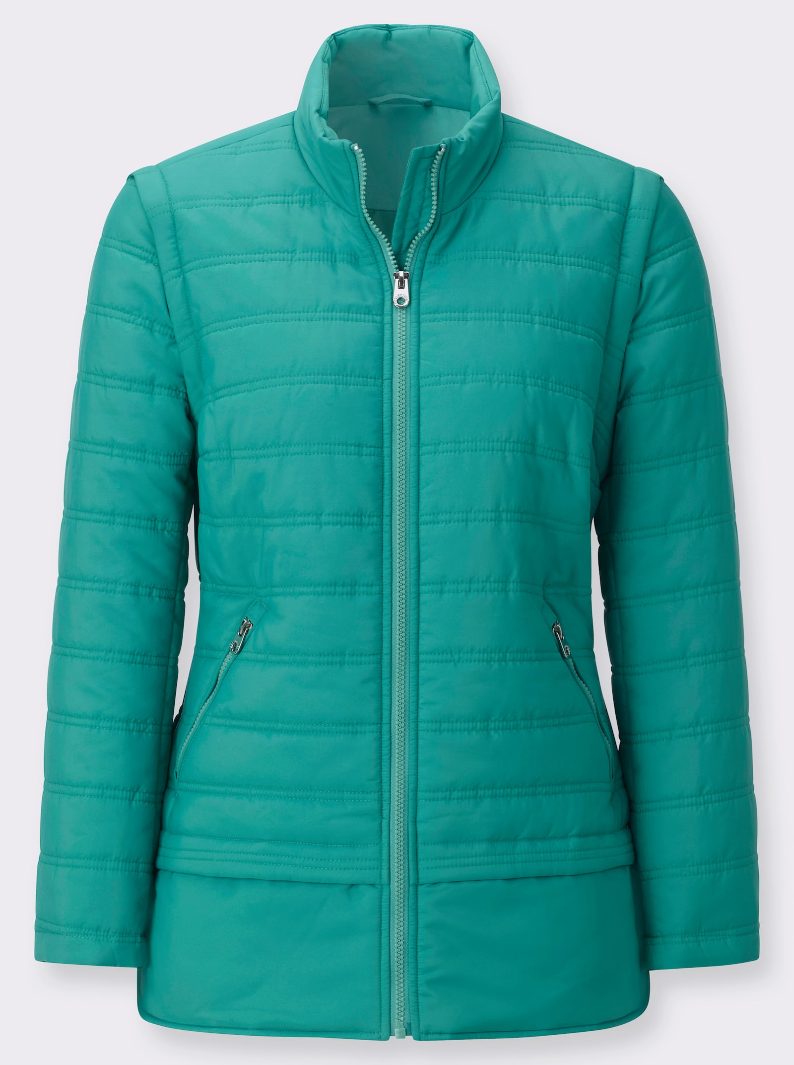 Steppjacke mit abzippbaren Ärmeln - smaragd