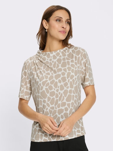Shirt mit Raffung - sesam-ecru-bedruckt