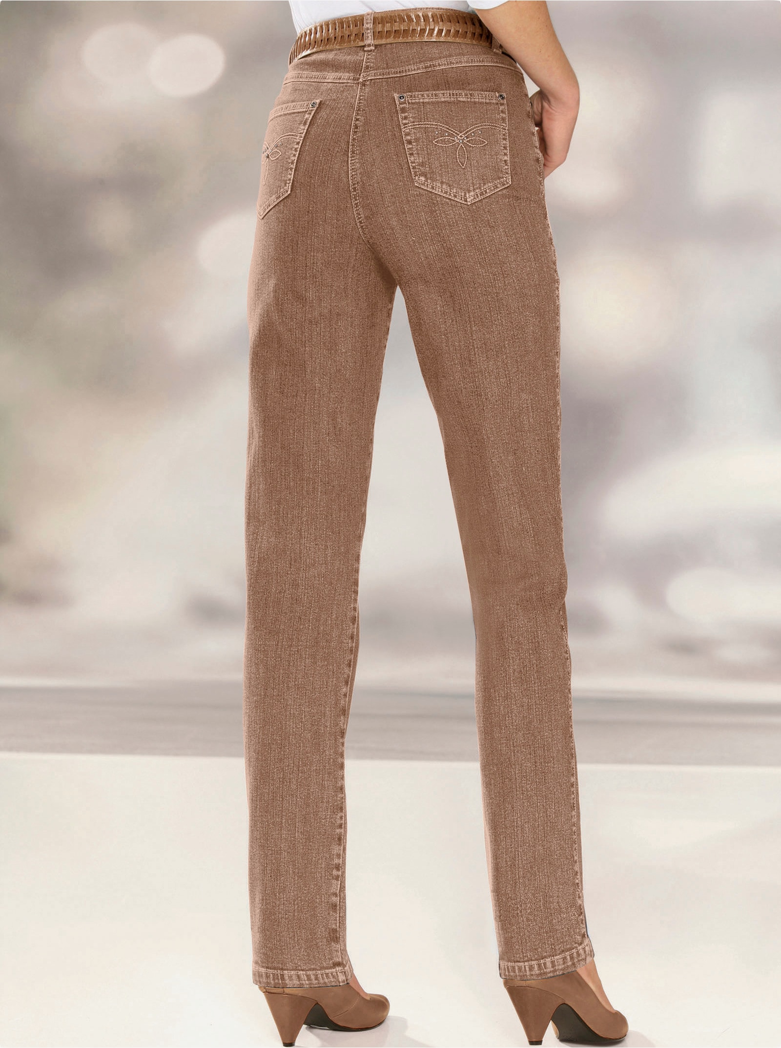 5-Pocket-Jeans mit Stretch-Anteil - camel