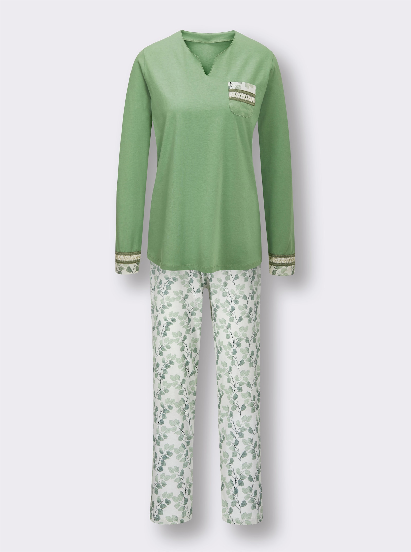 wäschepur Pyjama - champagne/eucalyptus