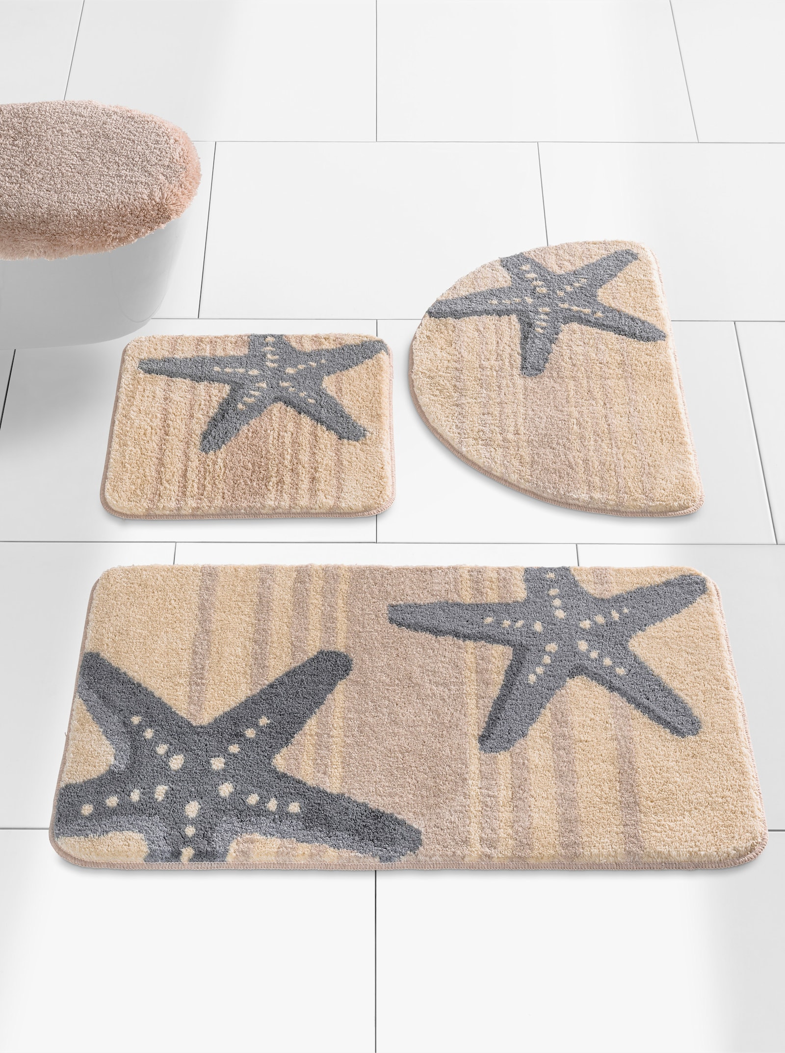 Kleine Wolke Badematte - beige-grau