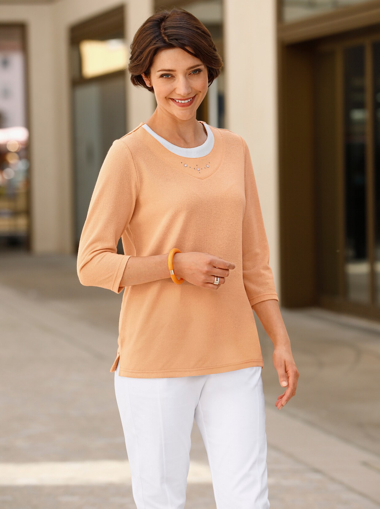 3/4-Arm-Shirt - apricot