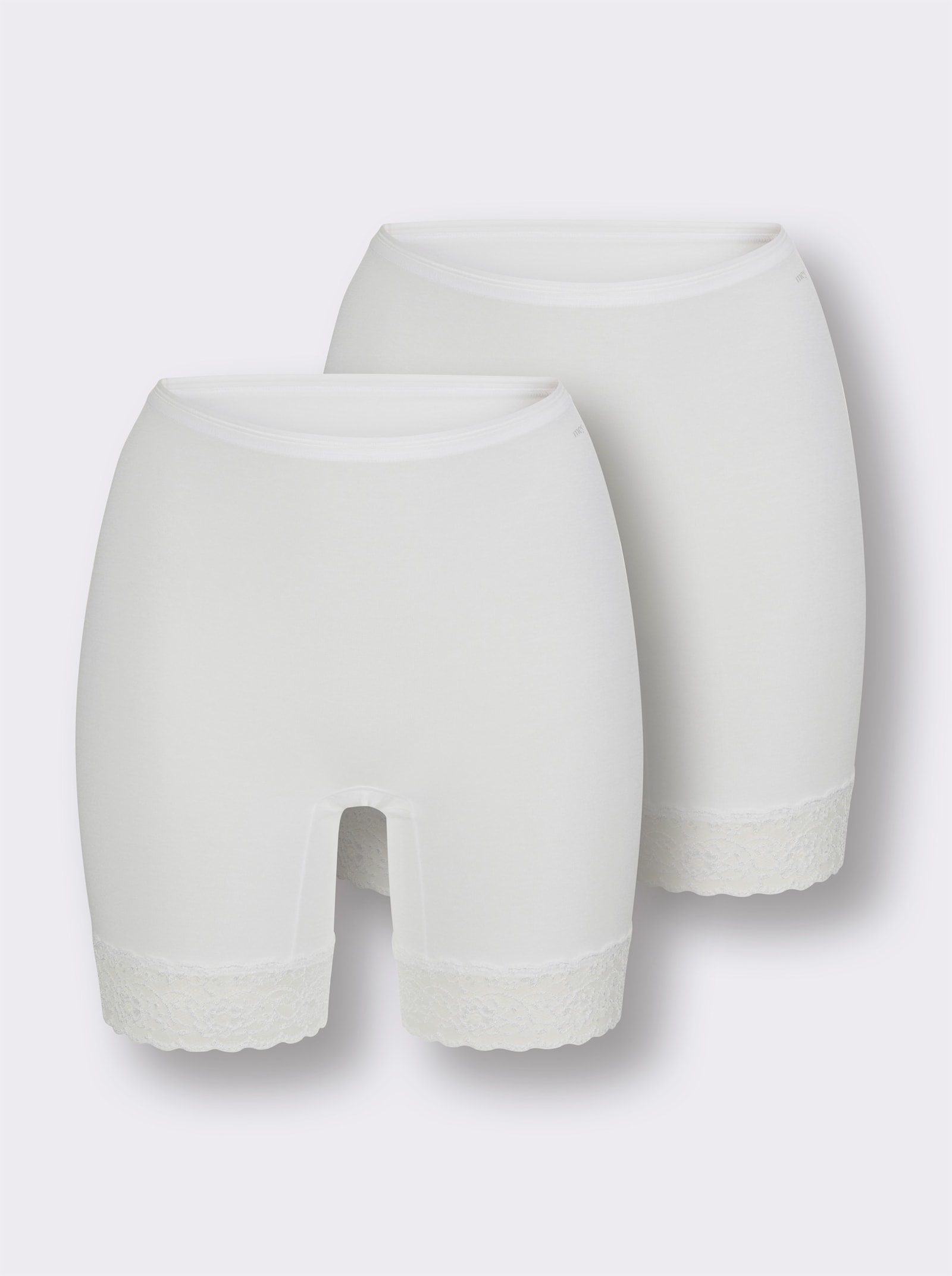 Mey Longpanty mit Spitzen-Abschluss - weiß
