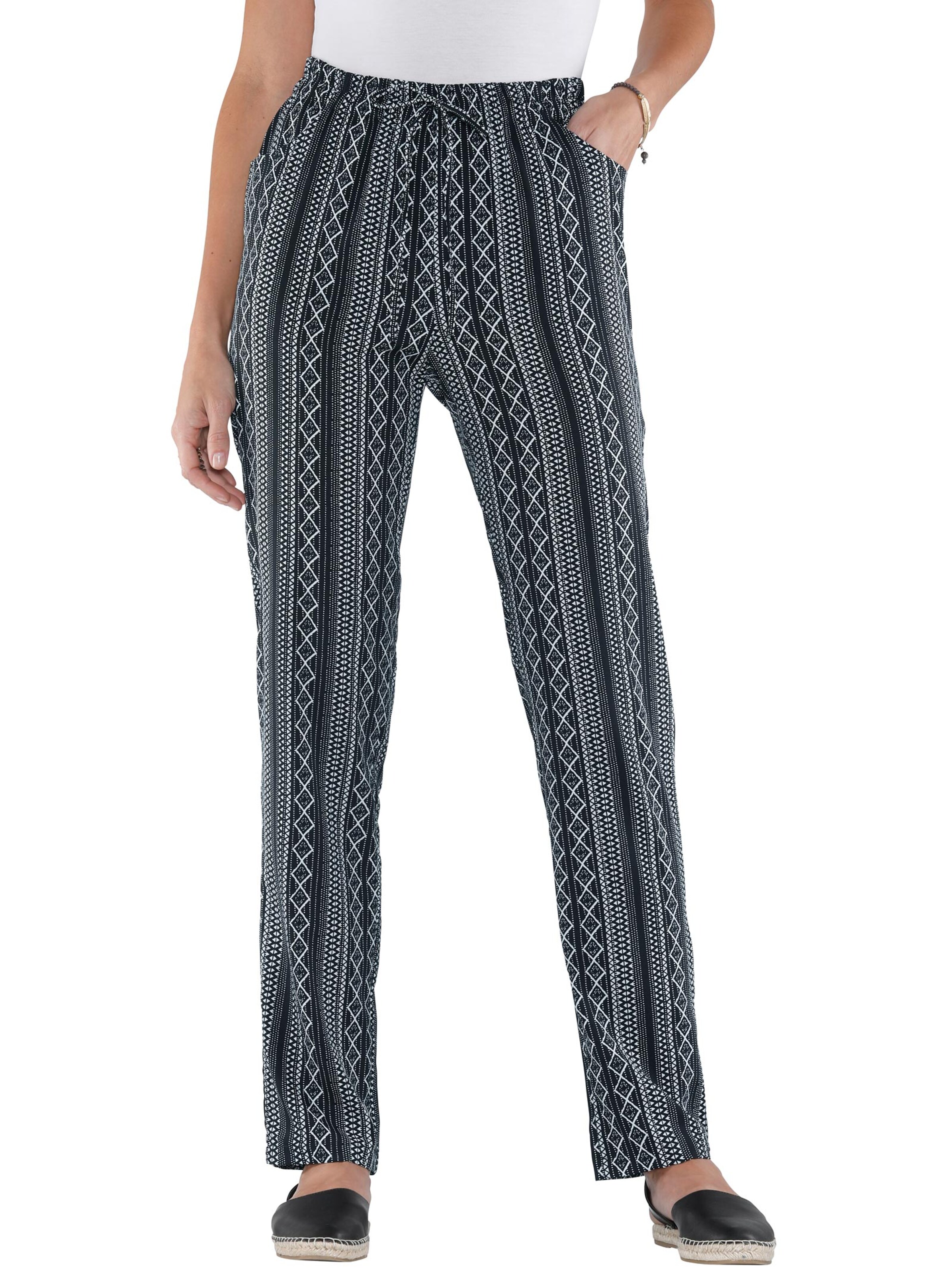 Hose - schwarz-gemustert