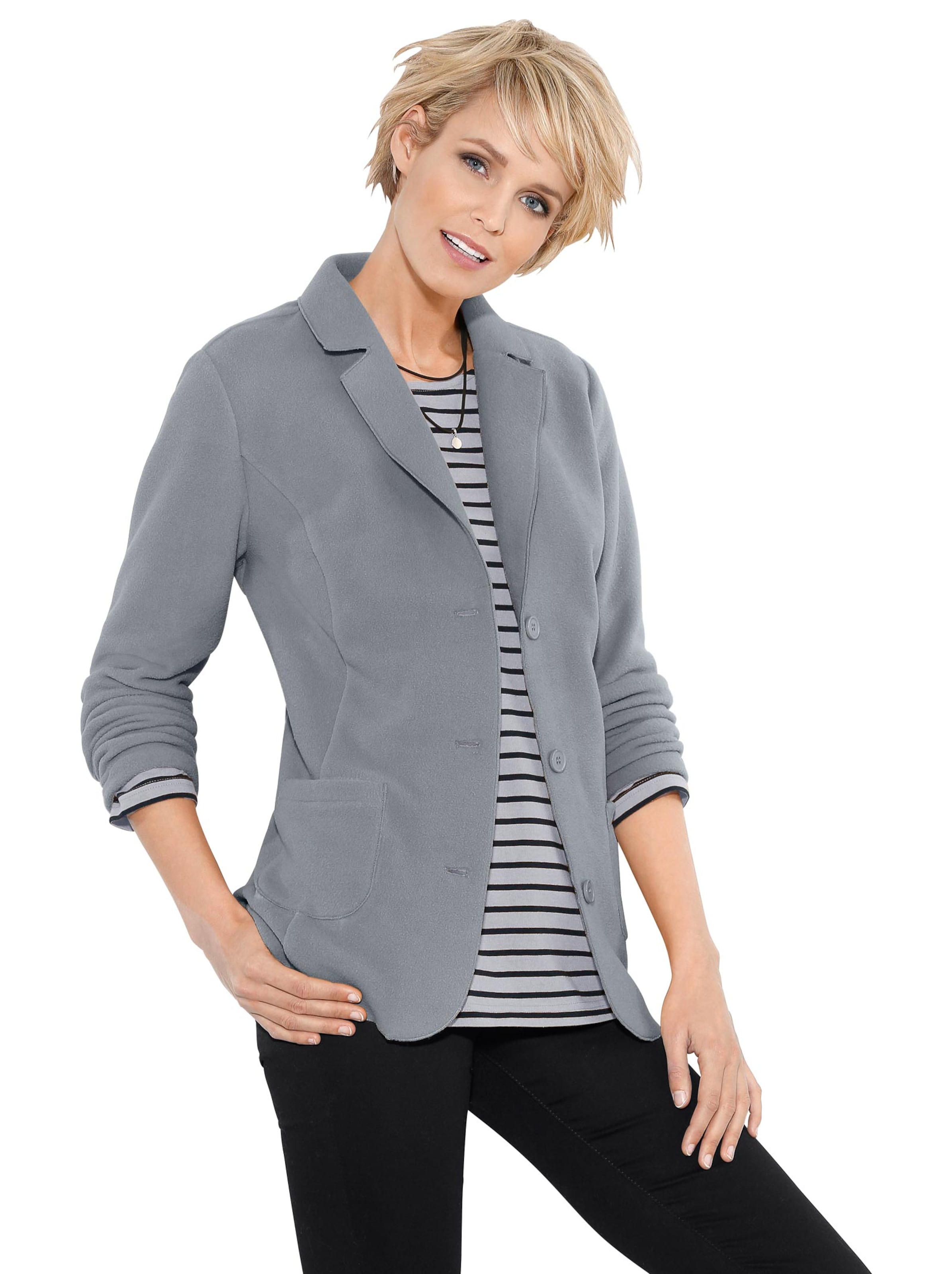Fleece-Blazer - grau