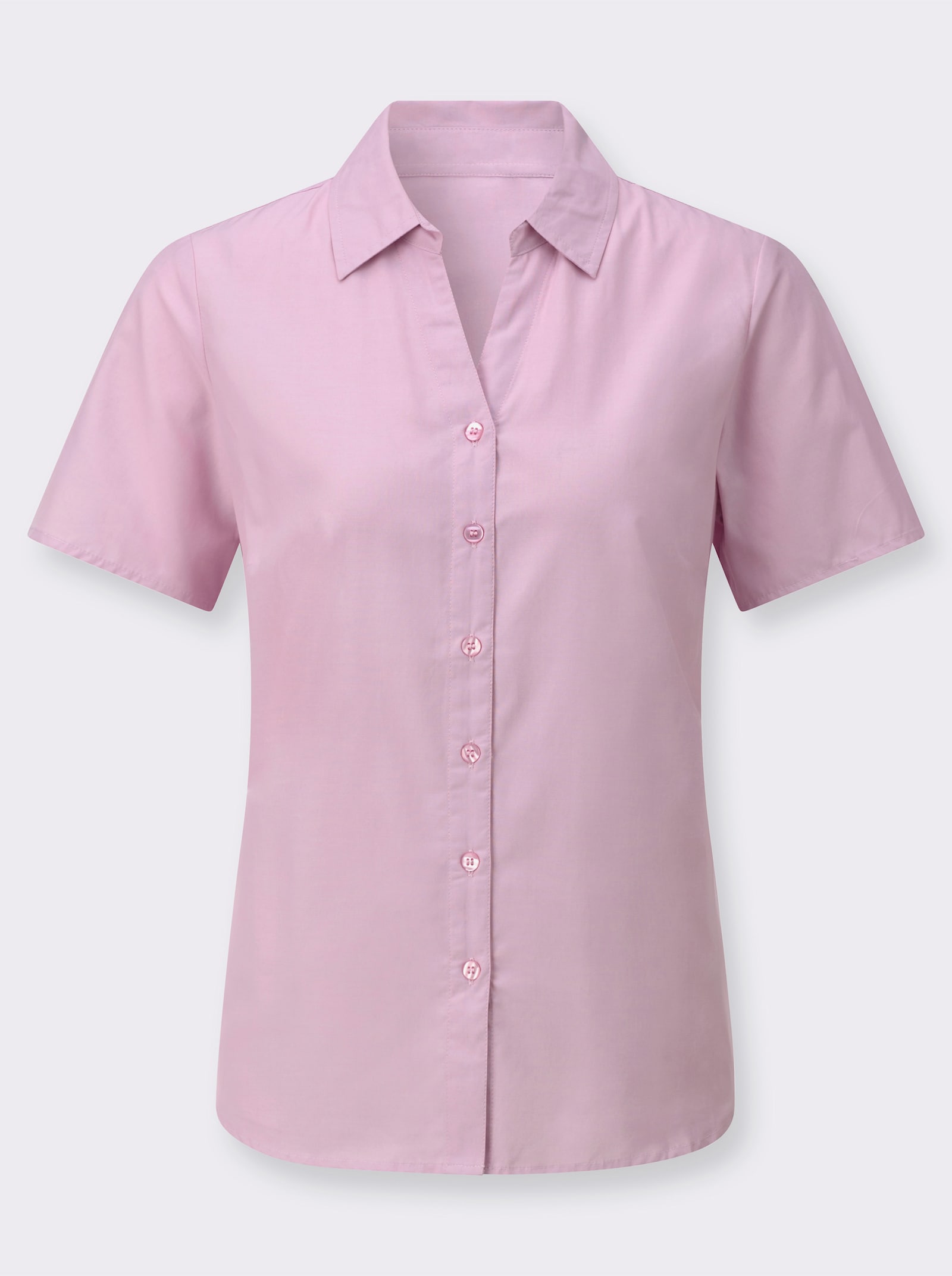 Blouse met korte mouwen en stolpplooi die voor wijdte zorgt - roze