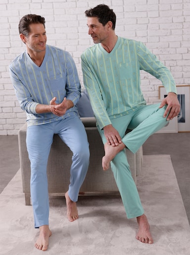 wäschepur men Schlafanzüge - bleu + salbei