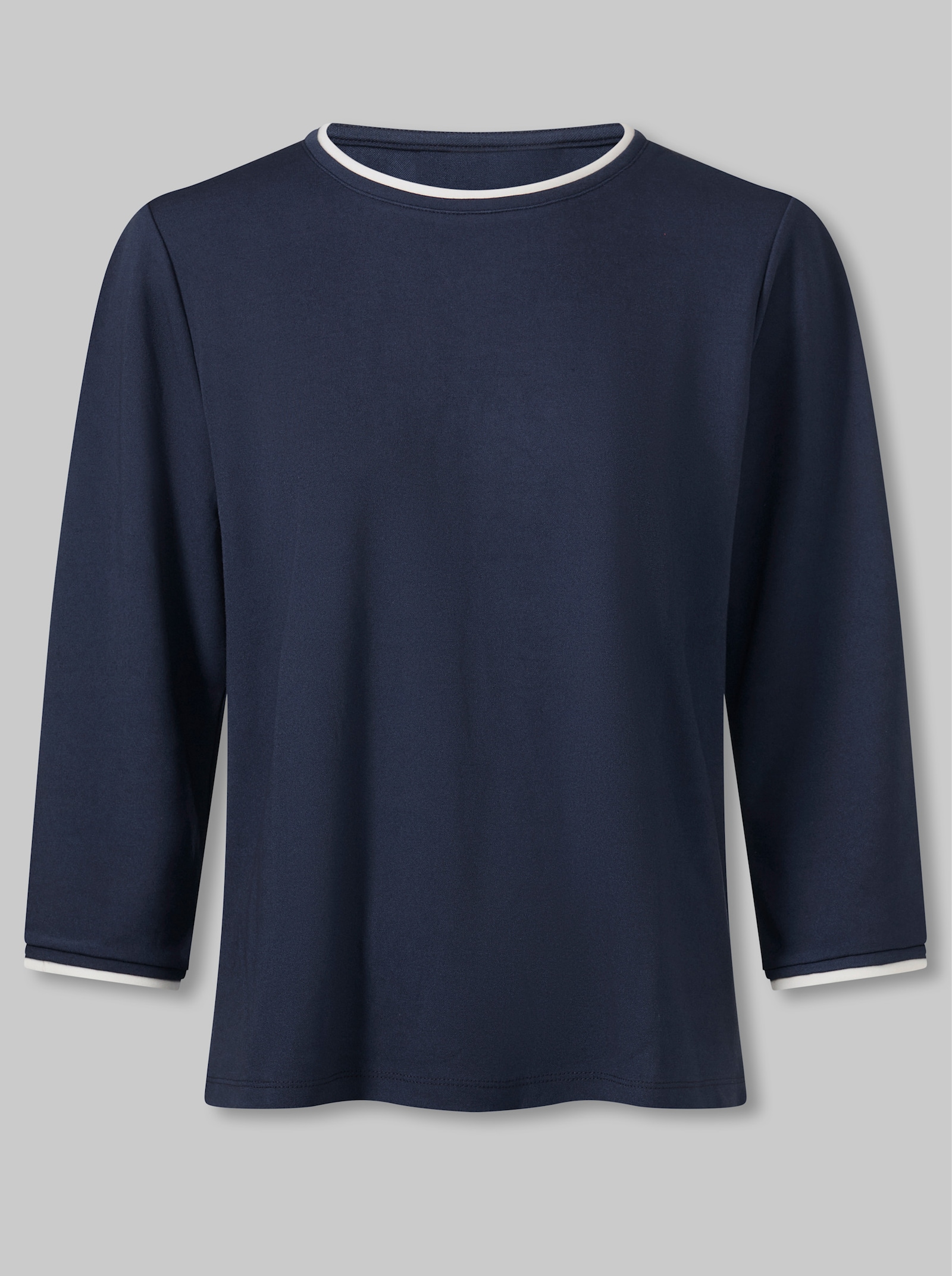 heine Langarmshirt mit Kontrast-Details - marine