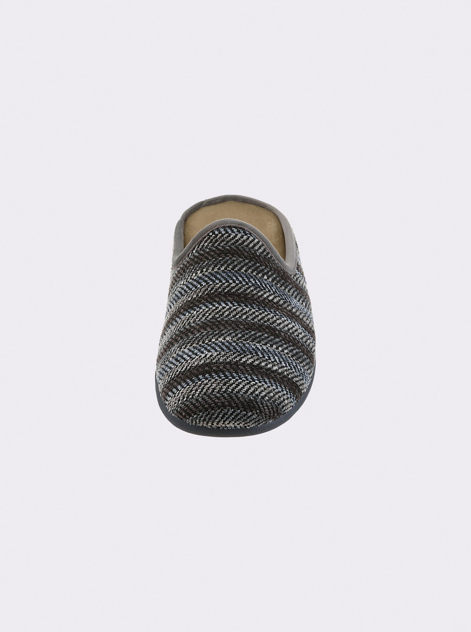 Pantoffel mit weich gepolsterter Innensohle - grau-gemustert