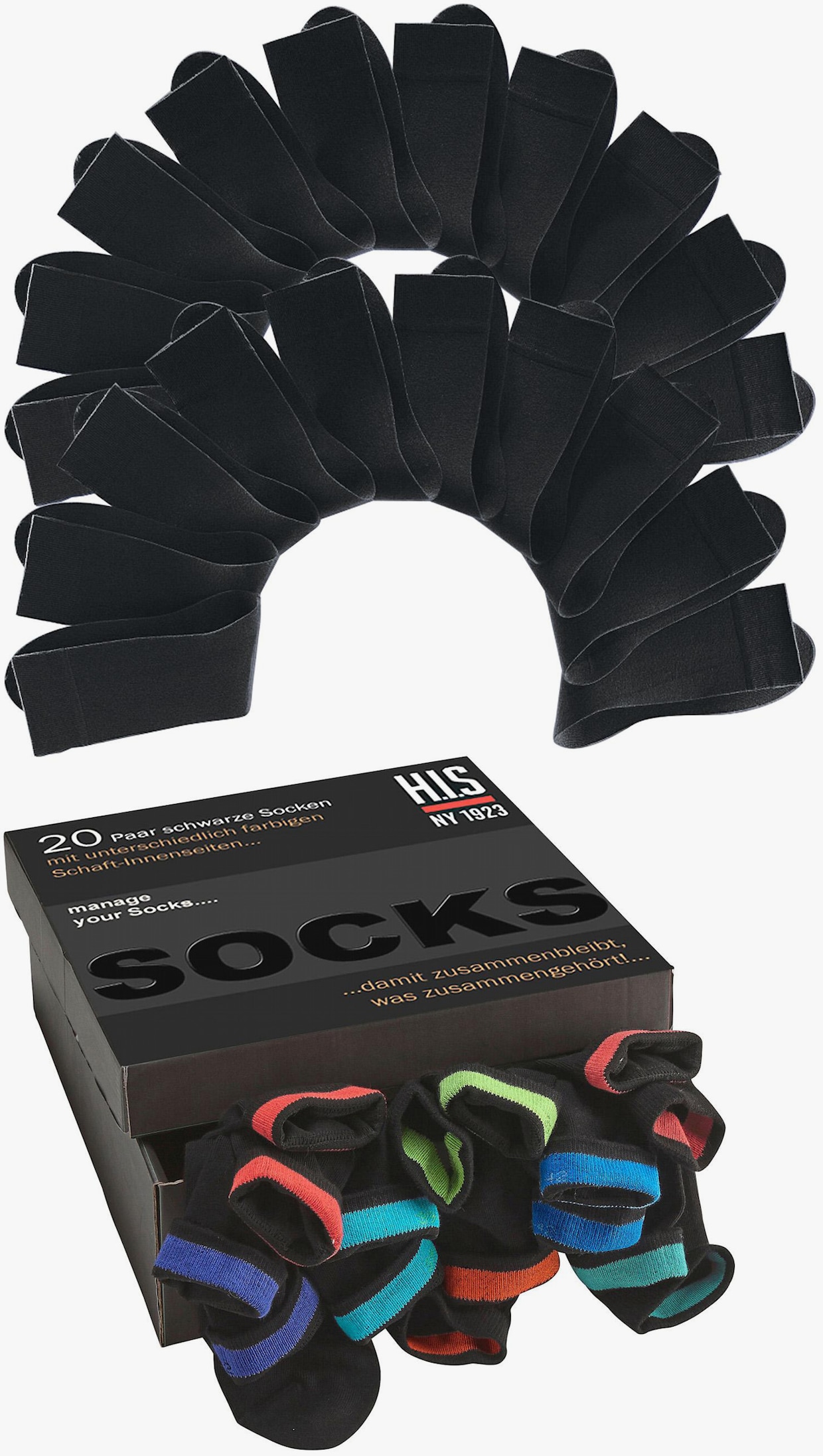 H.I.S Socken - 10x schwarz, 10x marine