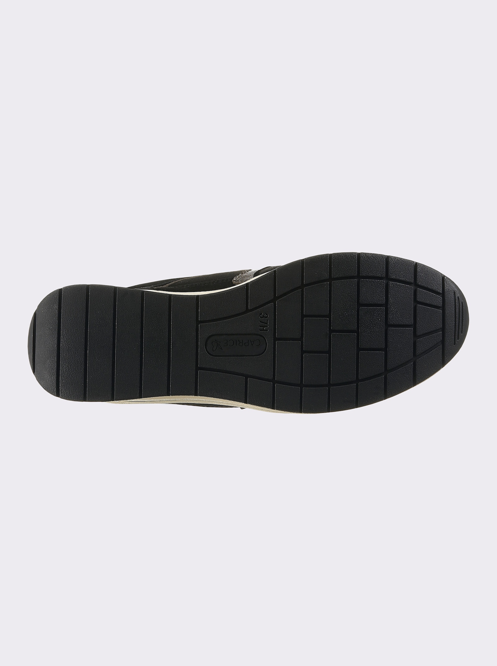 Caprice Sneaker mit kontrastfarbener Sohle, Weite H - schwarz
