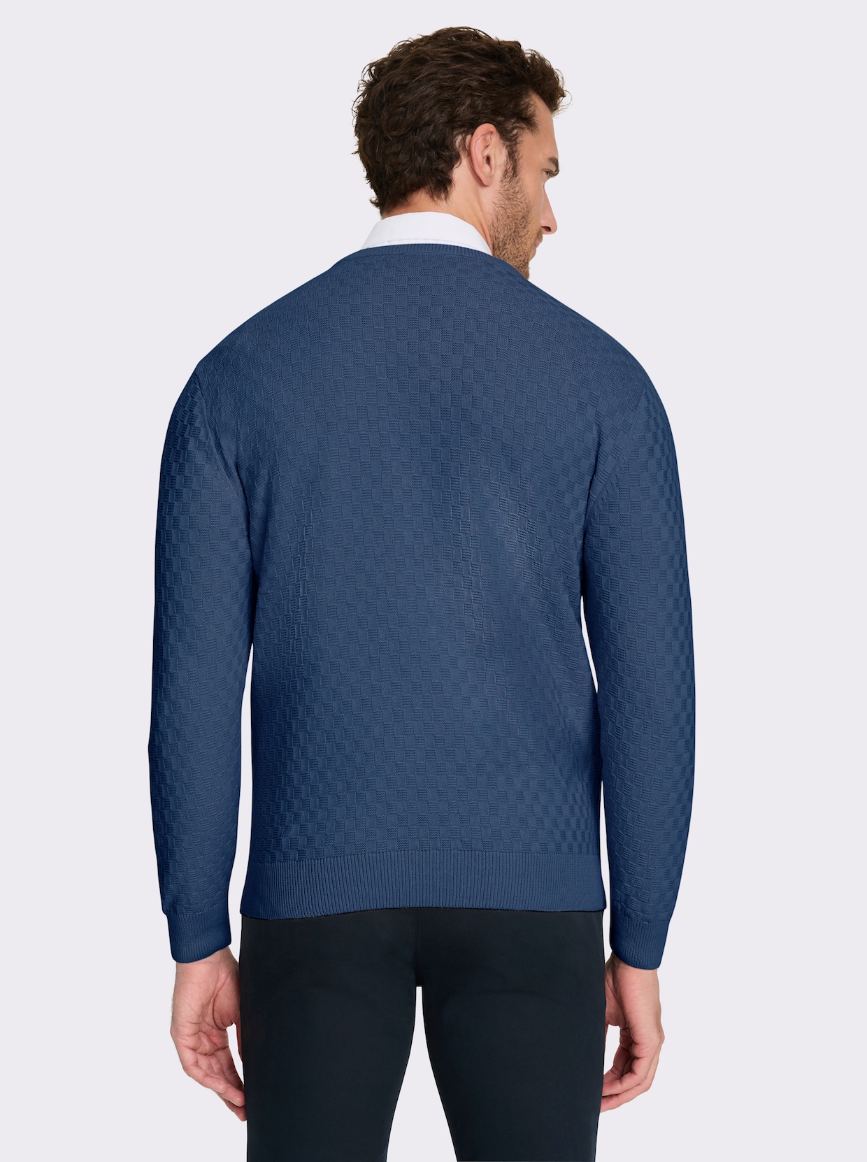Marco Donati Rundhalspullover - jeansblau