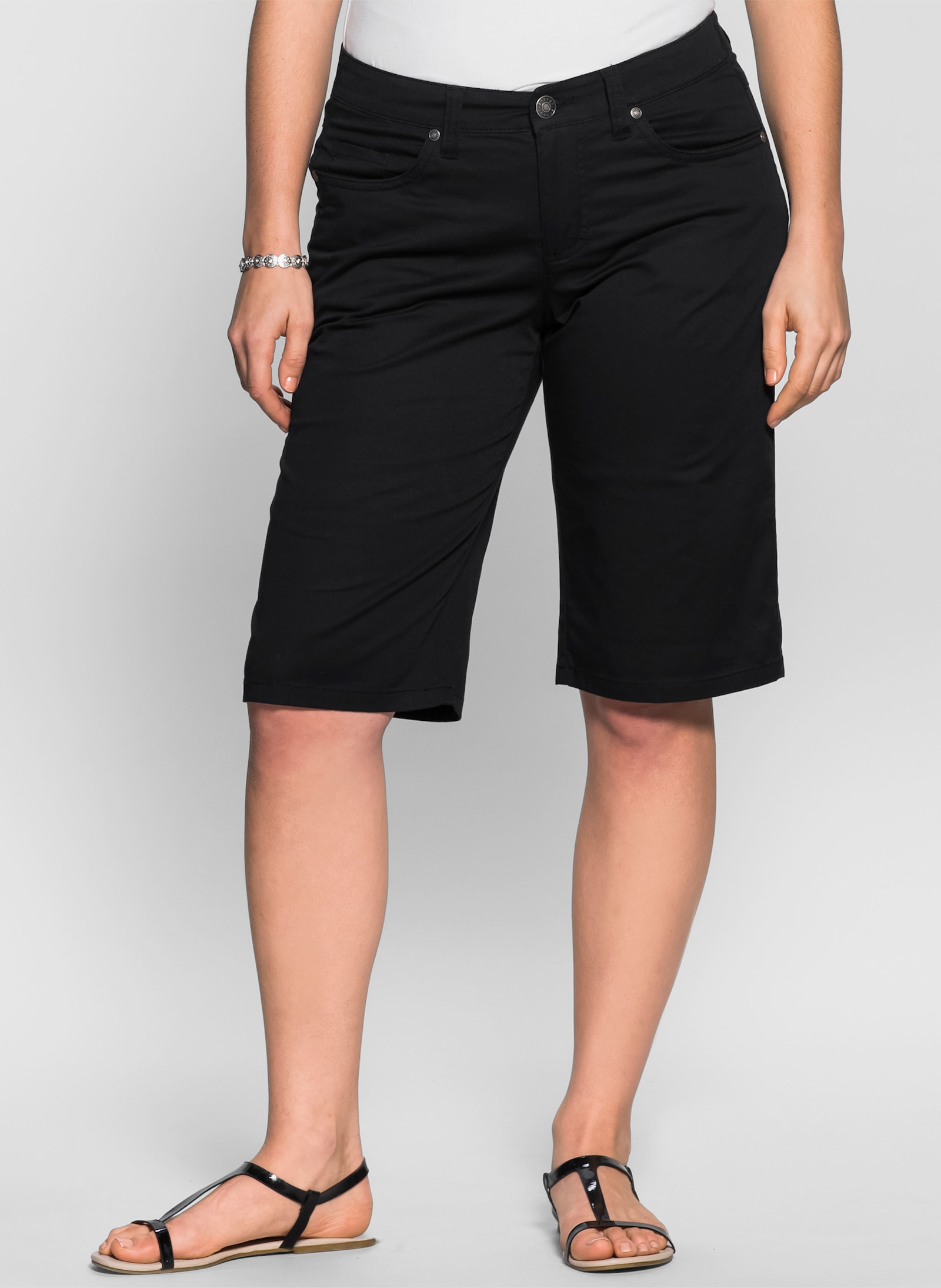 sheego Bermudas aus Twill-Qualität - schwarz