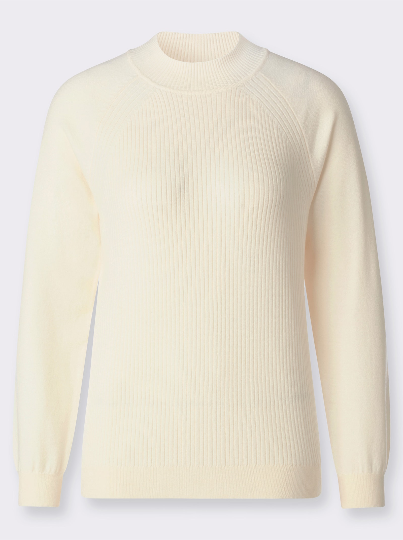 Stehkragenpullover mit Einstrick-Muster - champagner