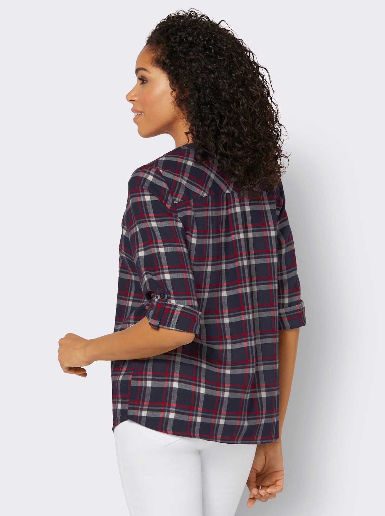 Karobluse - marine-rot-kariert