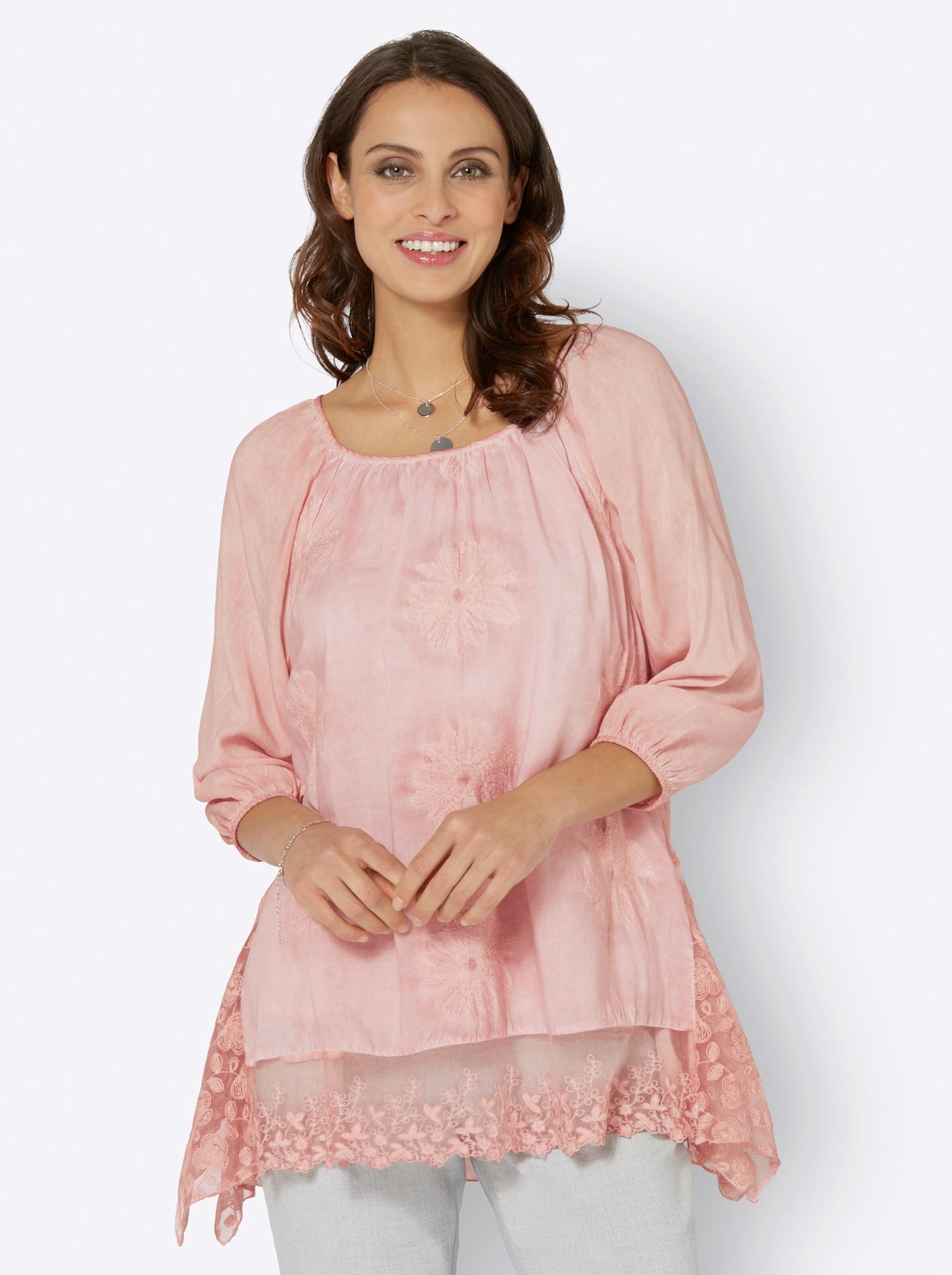 Damenmode Blusen Schlupfbluse in puder Damenmode Blusen Schlupfbluse in puder