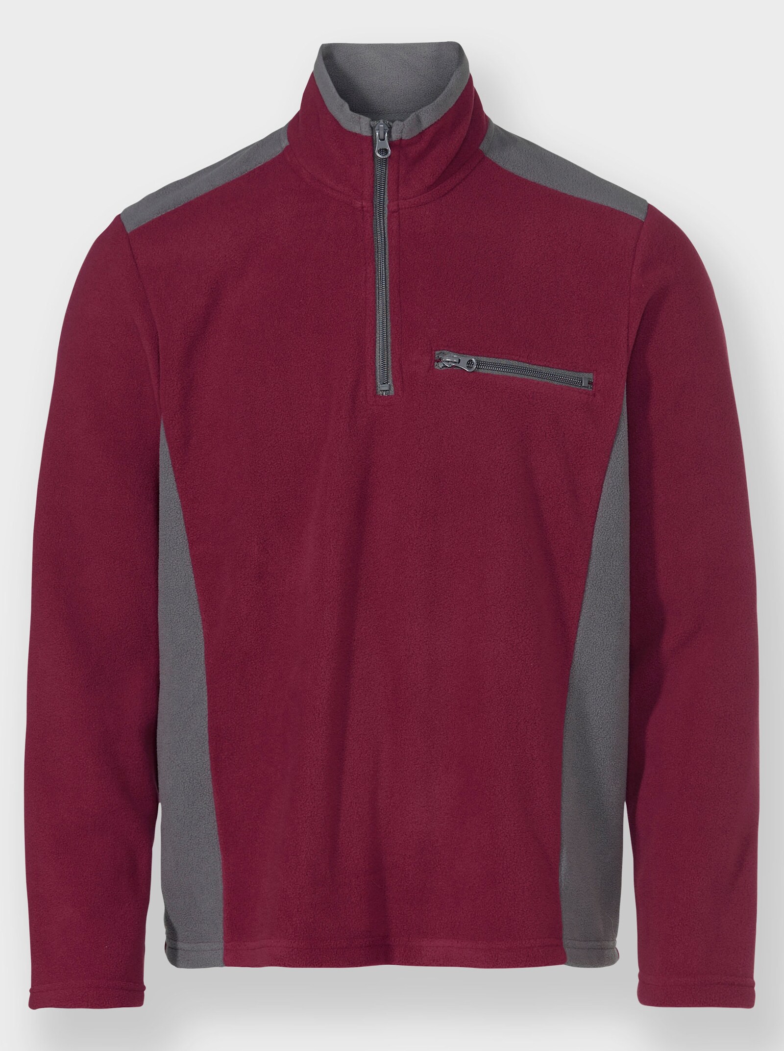 Catamaran Fleecové tričko s náprsní kapsou na zip - bordó