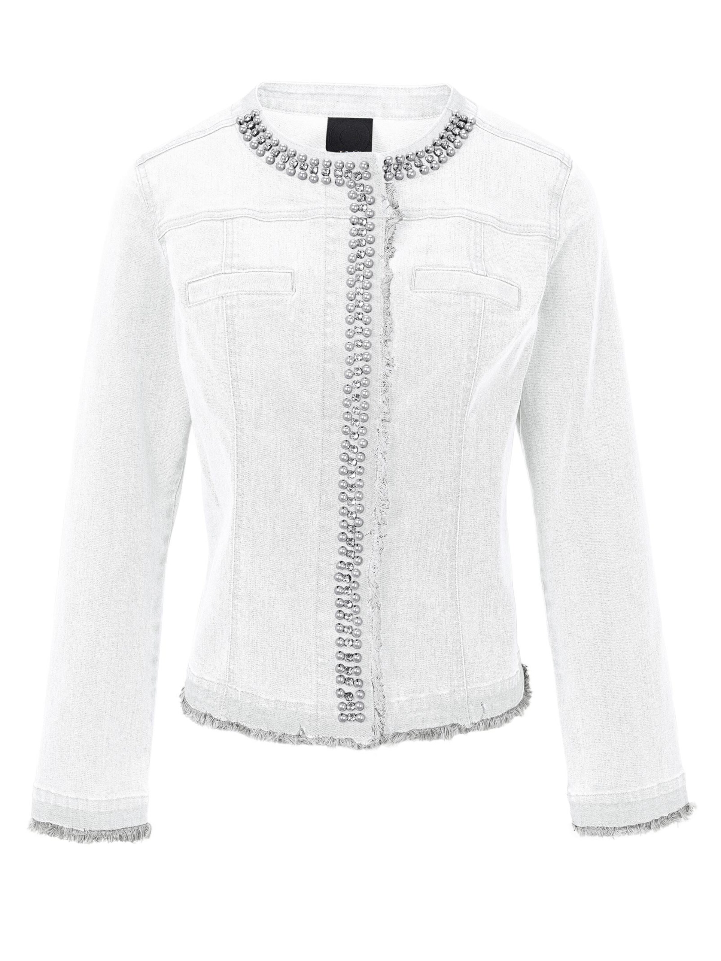 Damenmode Blazer Linea Tesini Jeans-Jacke in weiß 