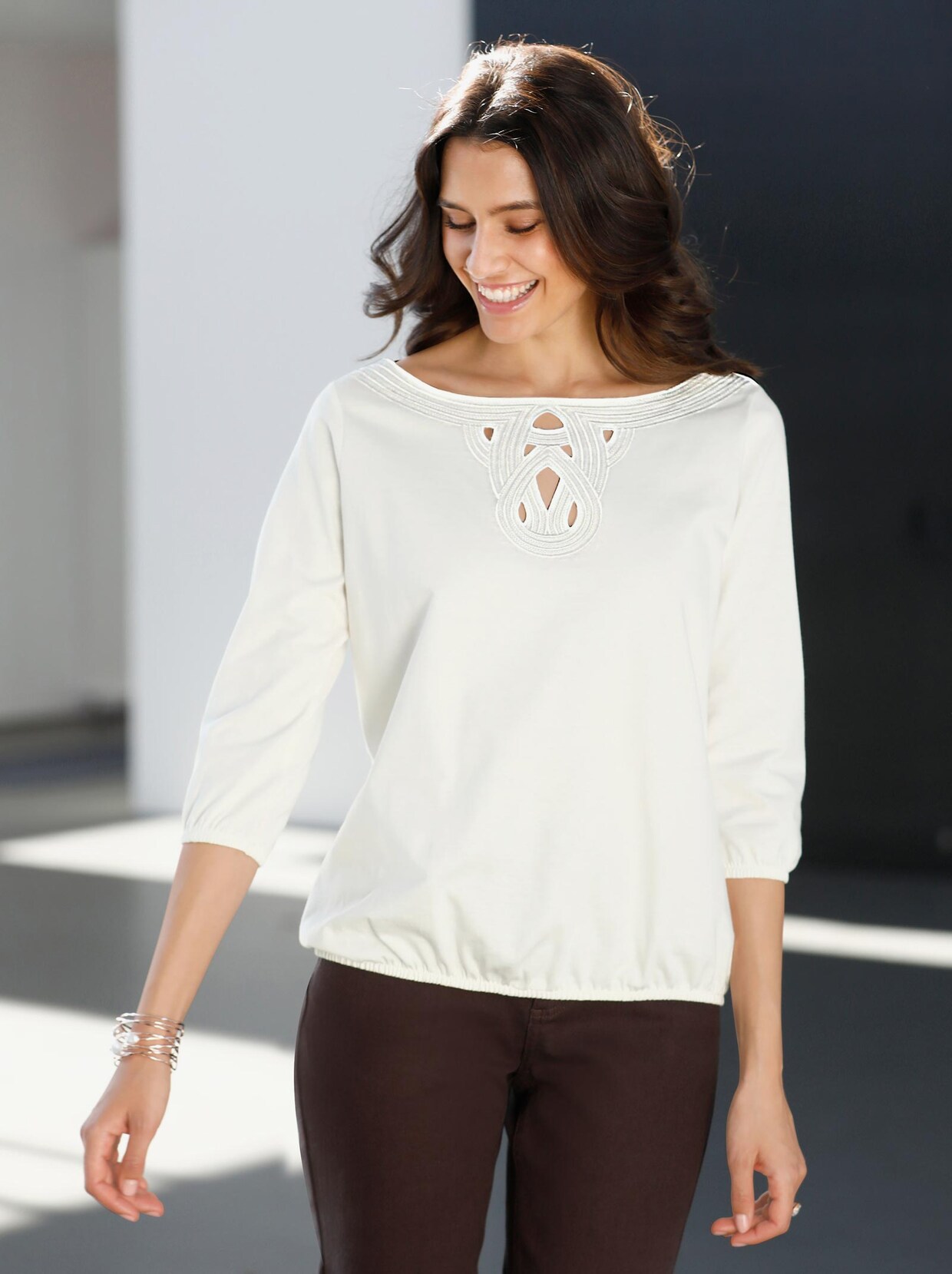 3/4-Arm-Shirt - ecru