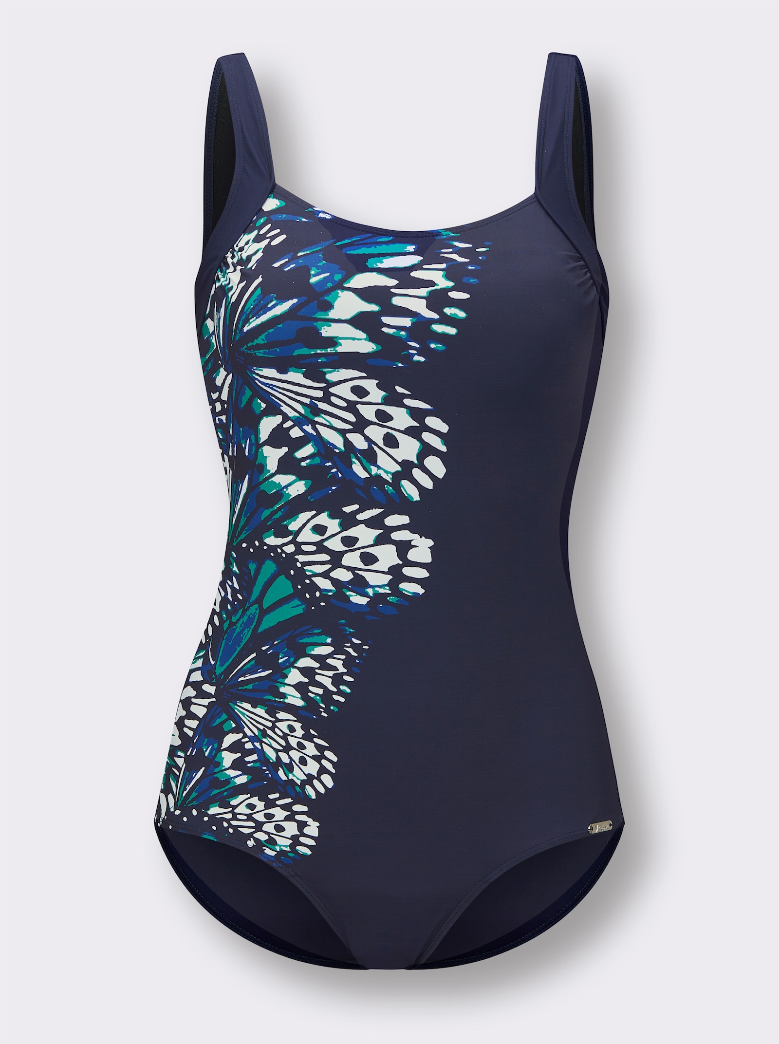 feel good Badeanzug mit rundem Rückenausschnitt - marine-royalblau