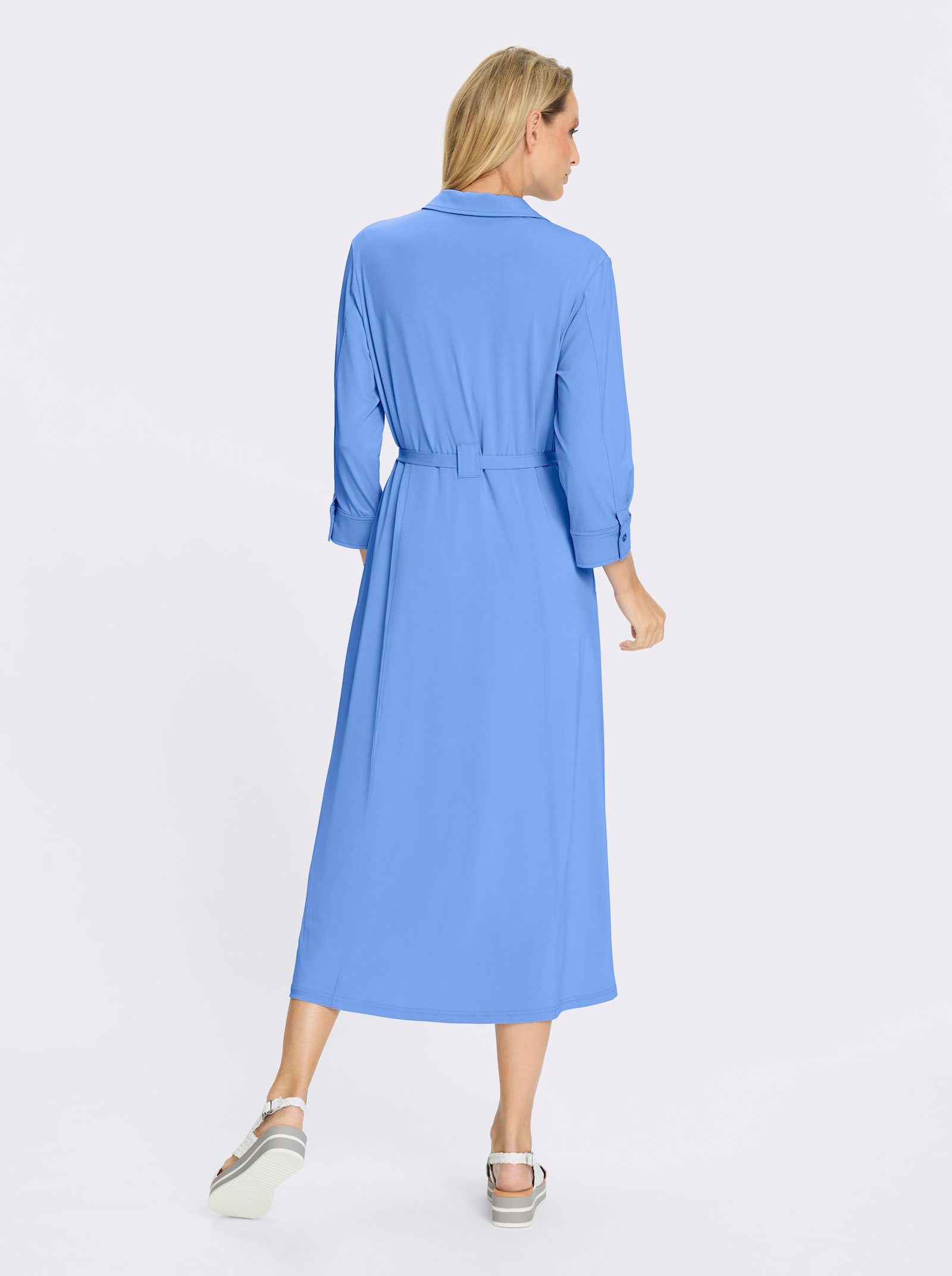 heine Jerseykleid inkl. Bindegürtel - himmelblau