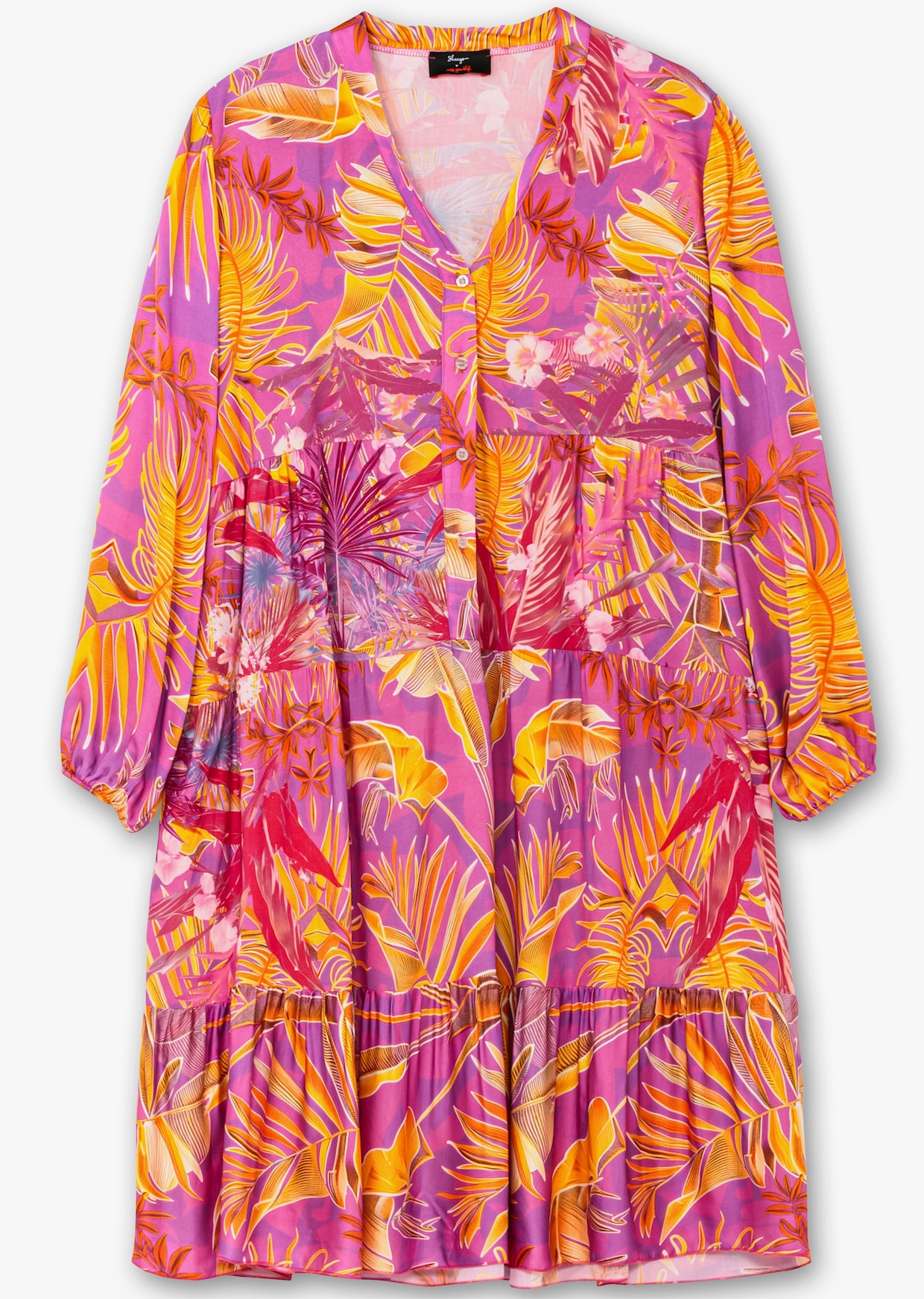sheego loves miss goodlife Stufenkleid - pink gemustert