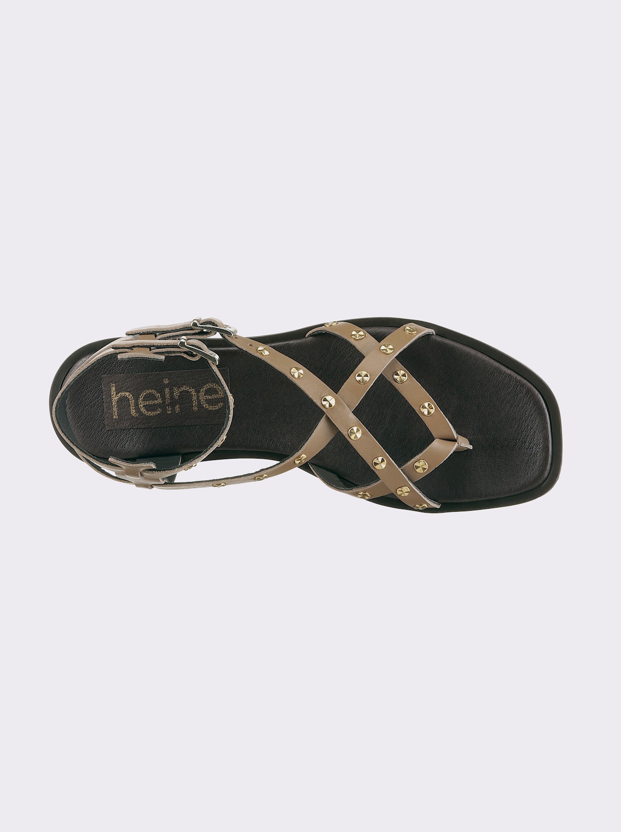 heine Sandale - khaki-goldfarben